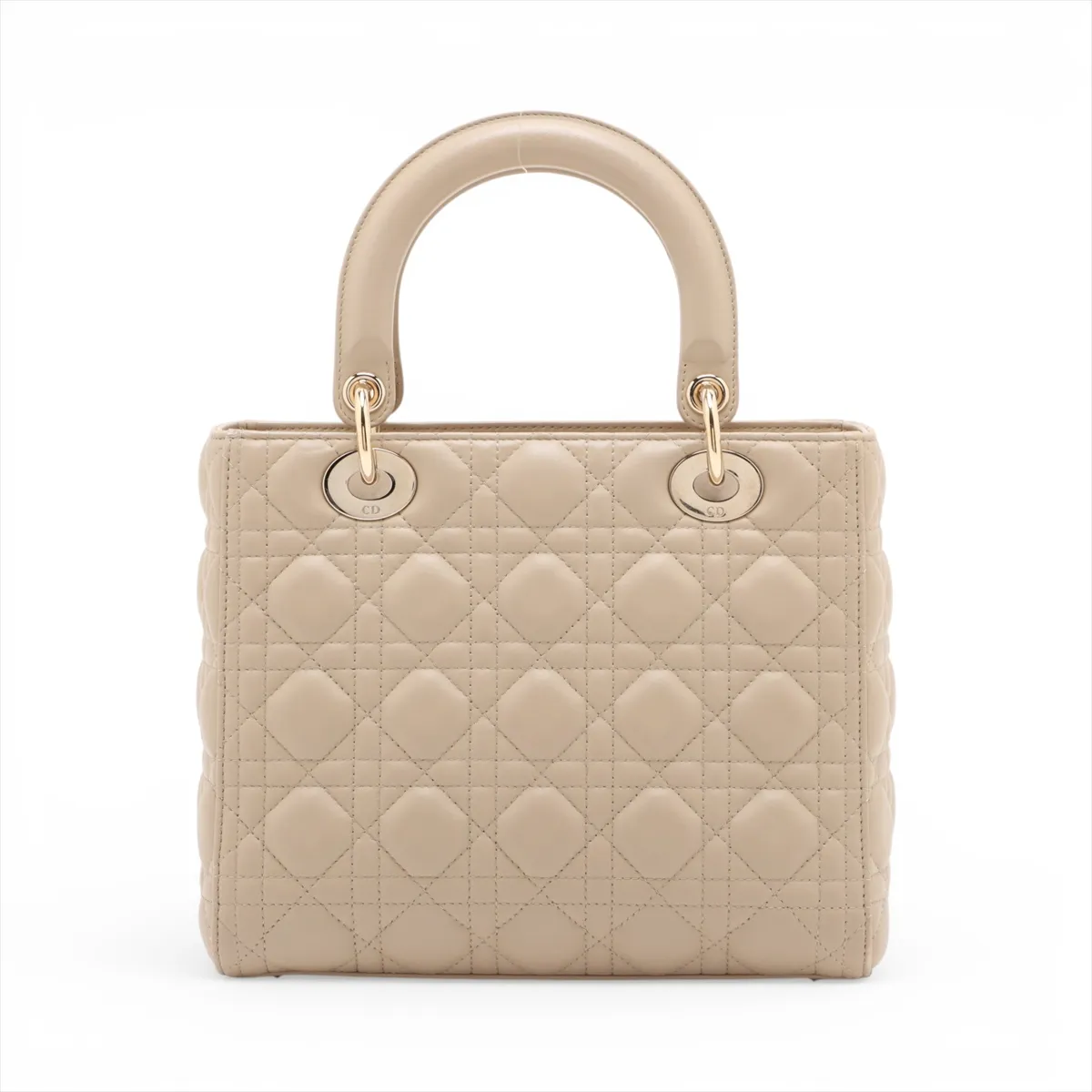 Cannage Lady Dior Leather 2-Way Handbag, Beige — view 2