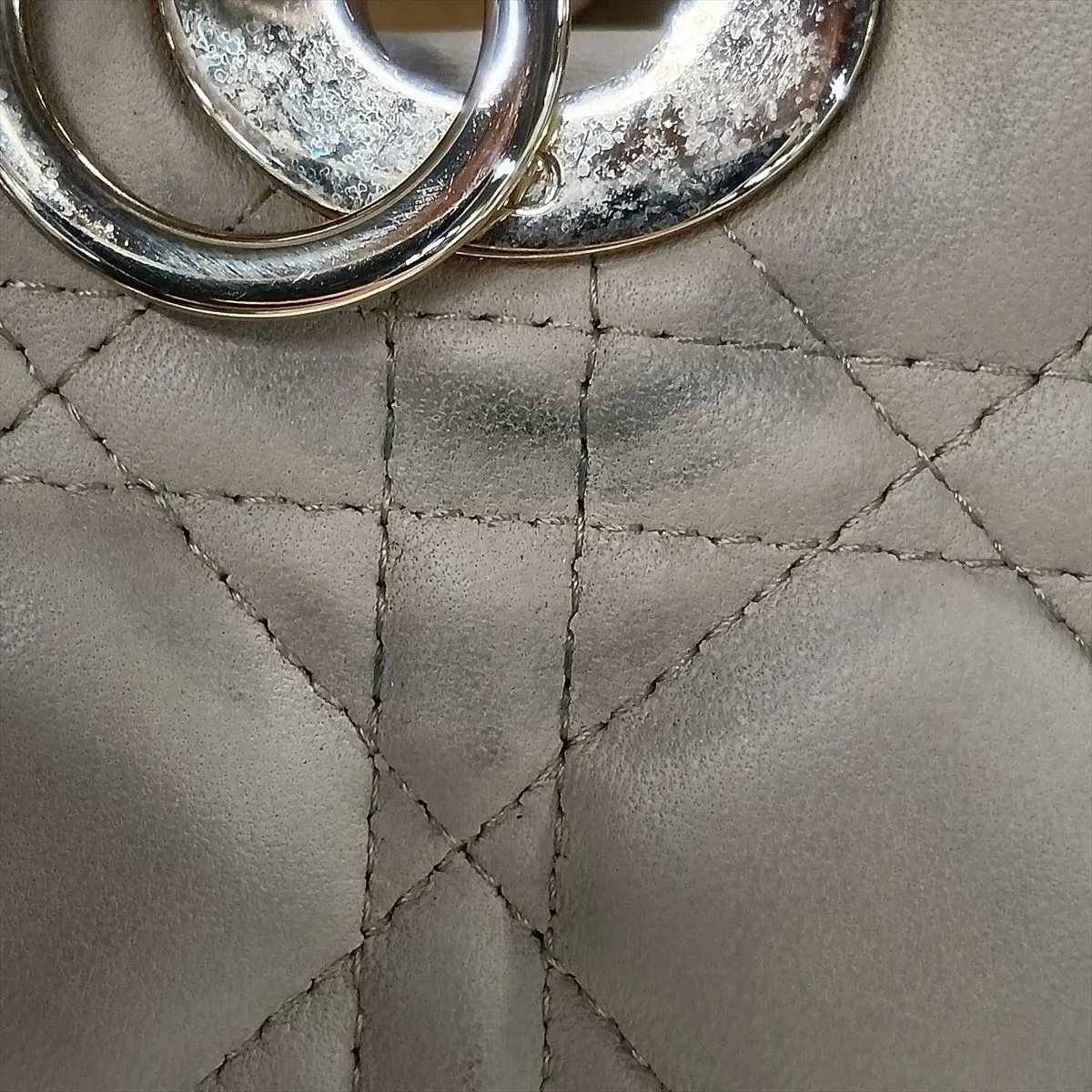 Cannage Lady Dior Leather 2-Way Handbag, Beige — view 14