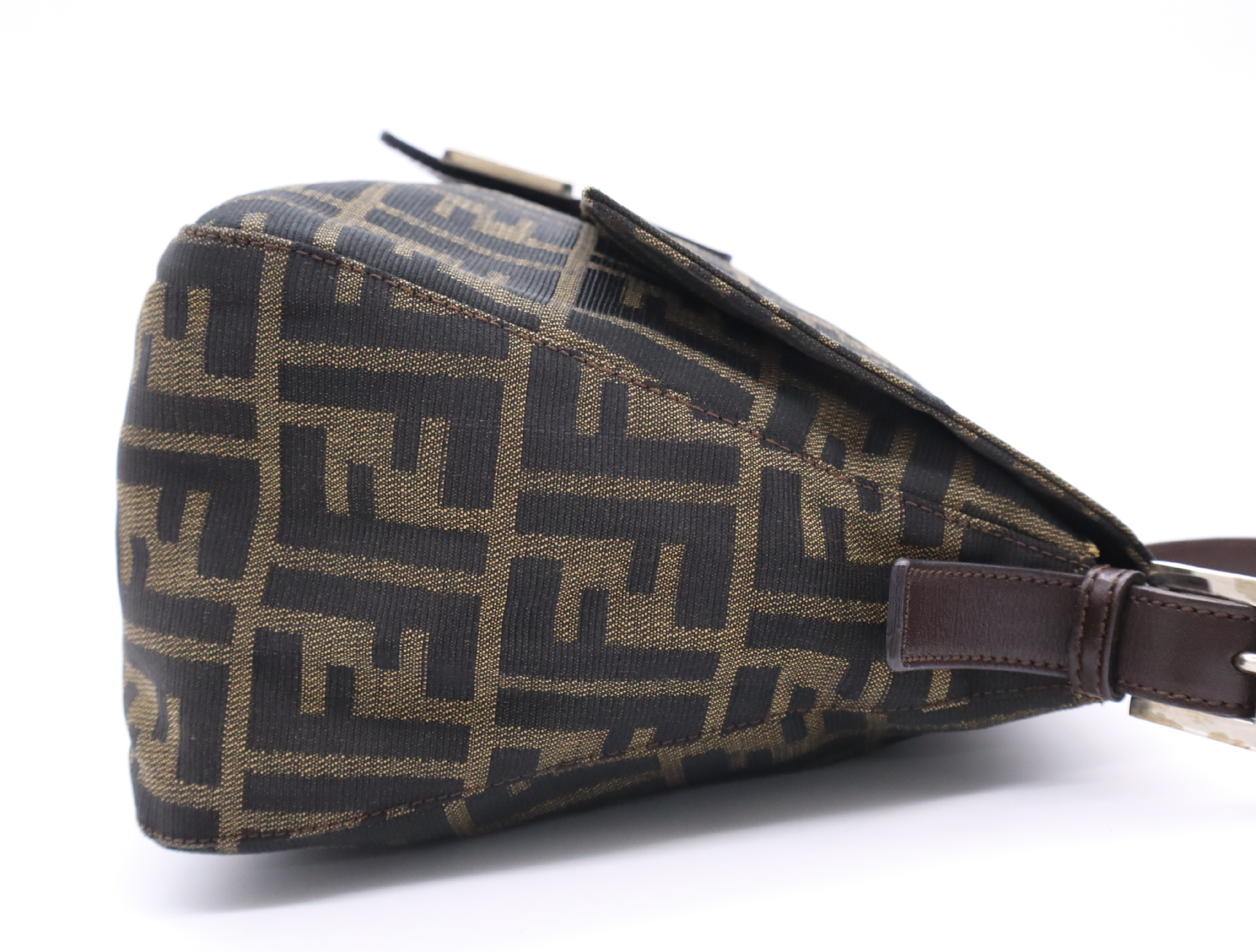 26325 Canvas/Leather Mamma Bucket Zucca One-Shoulder Bag Khaki Brown Shoulder Bag — view 5