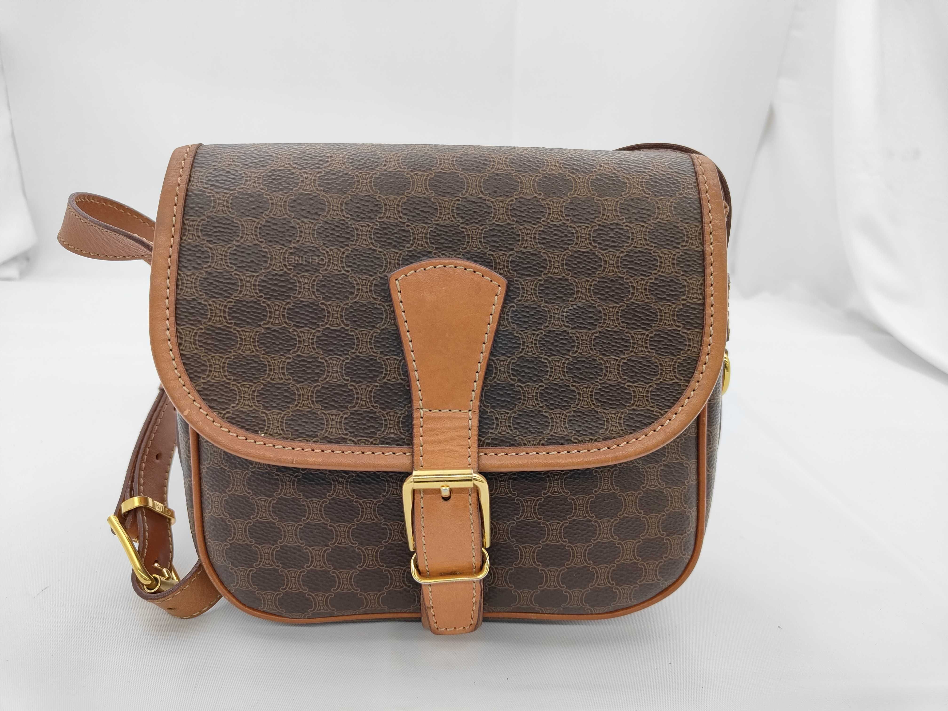 Macadam Shoulder Bag, Leather, Brown Shoulder Bag