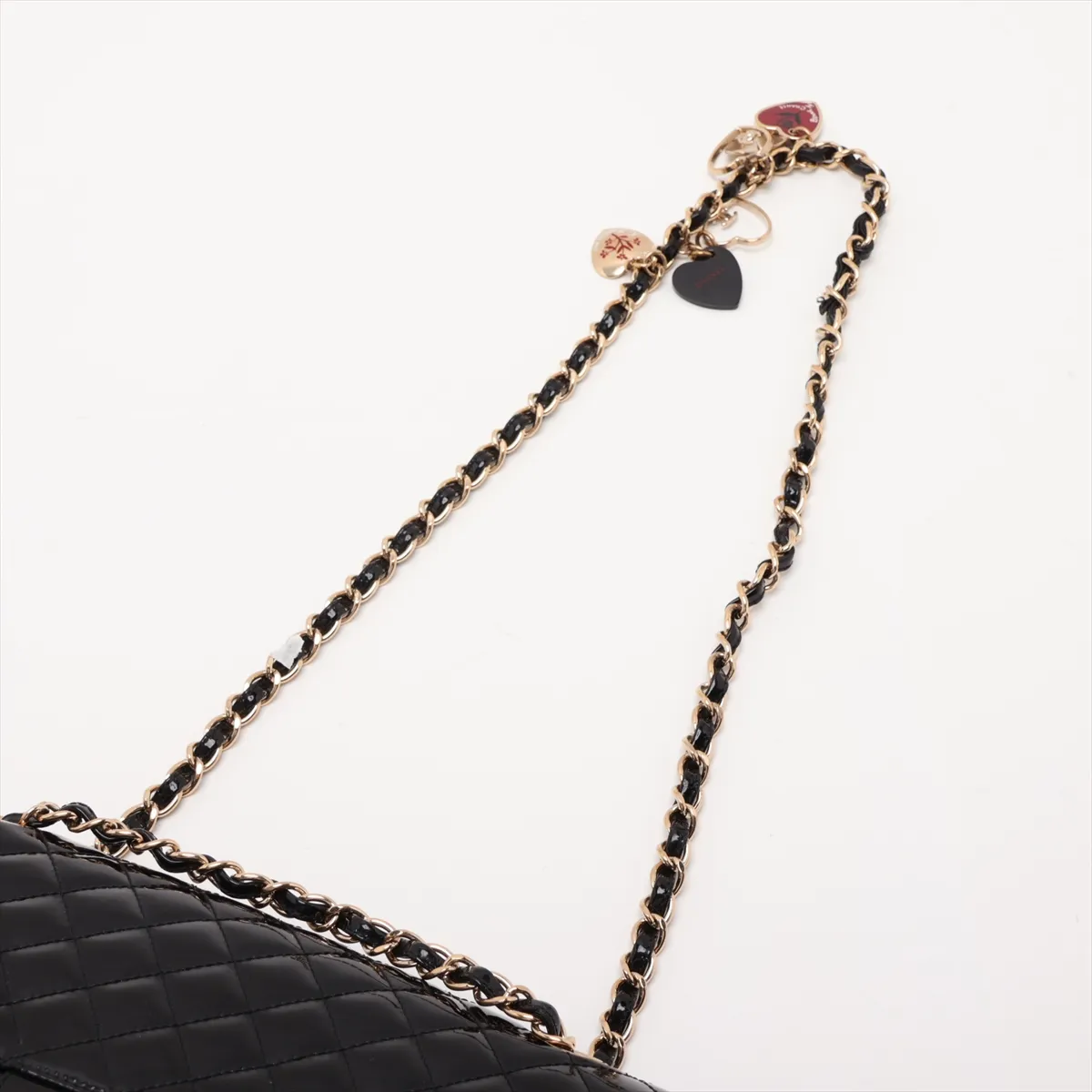 Matelassé Patent Leather Single Flap Double Chain Bag, Valentine's Day Limited Edition, Black with Gold Hardware, Item Number 13442782 (Serial Number 13) — view 5