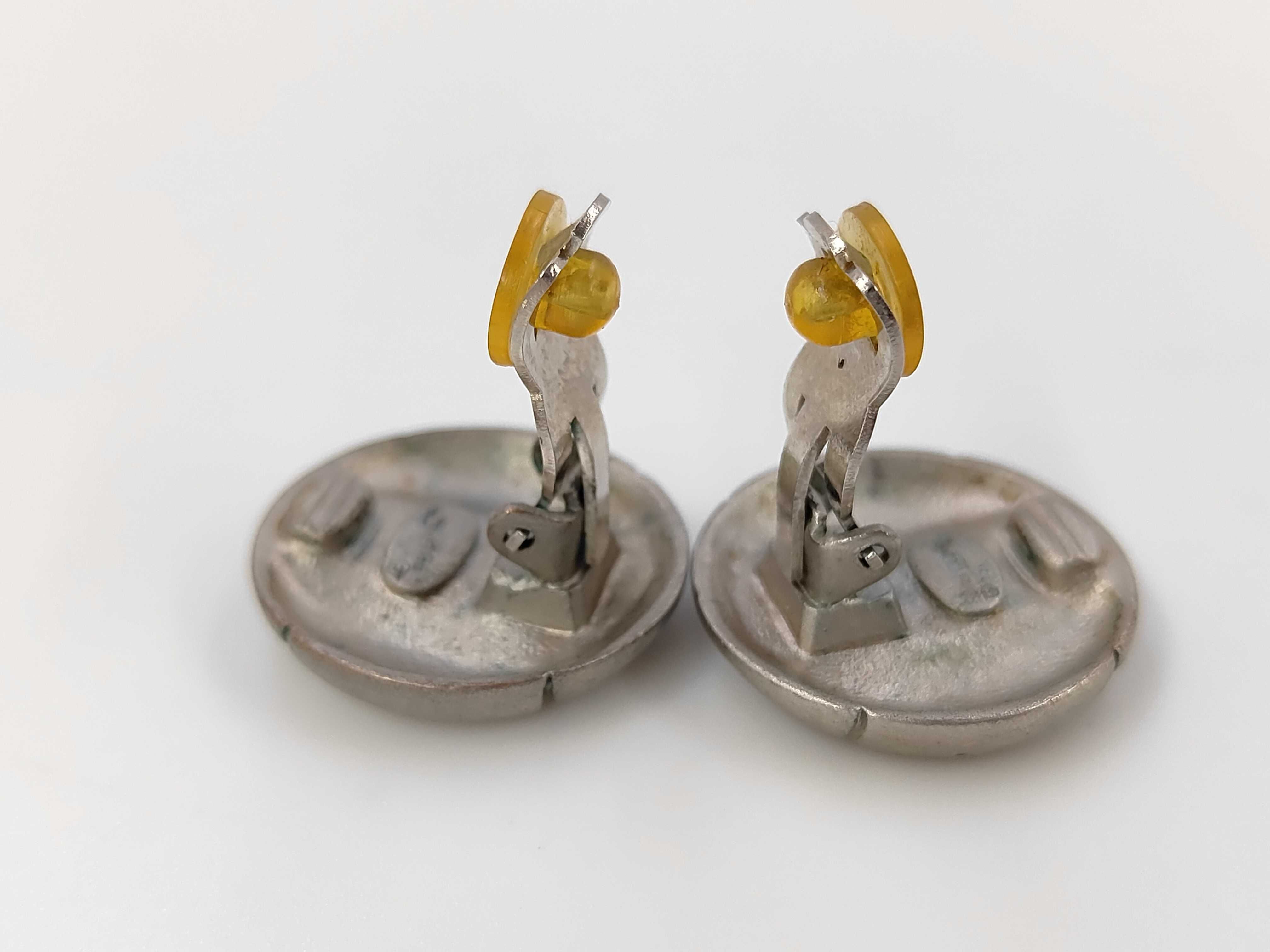 Silver Metal Vintage Coco Mark Earrings — view 4