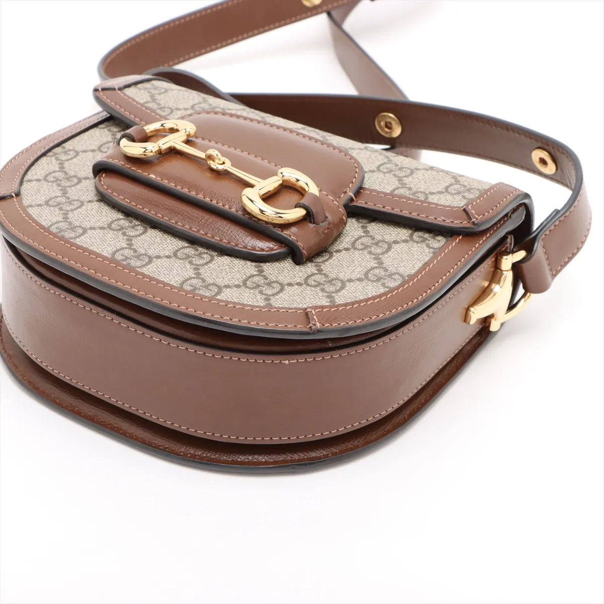 Horsebit 1955 GG Supreme PVC x Leather Shoulder Bag Brown — view 3