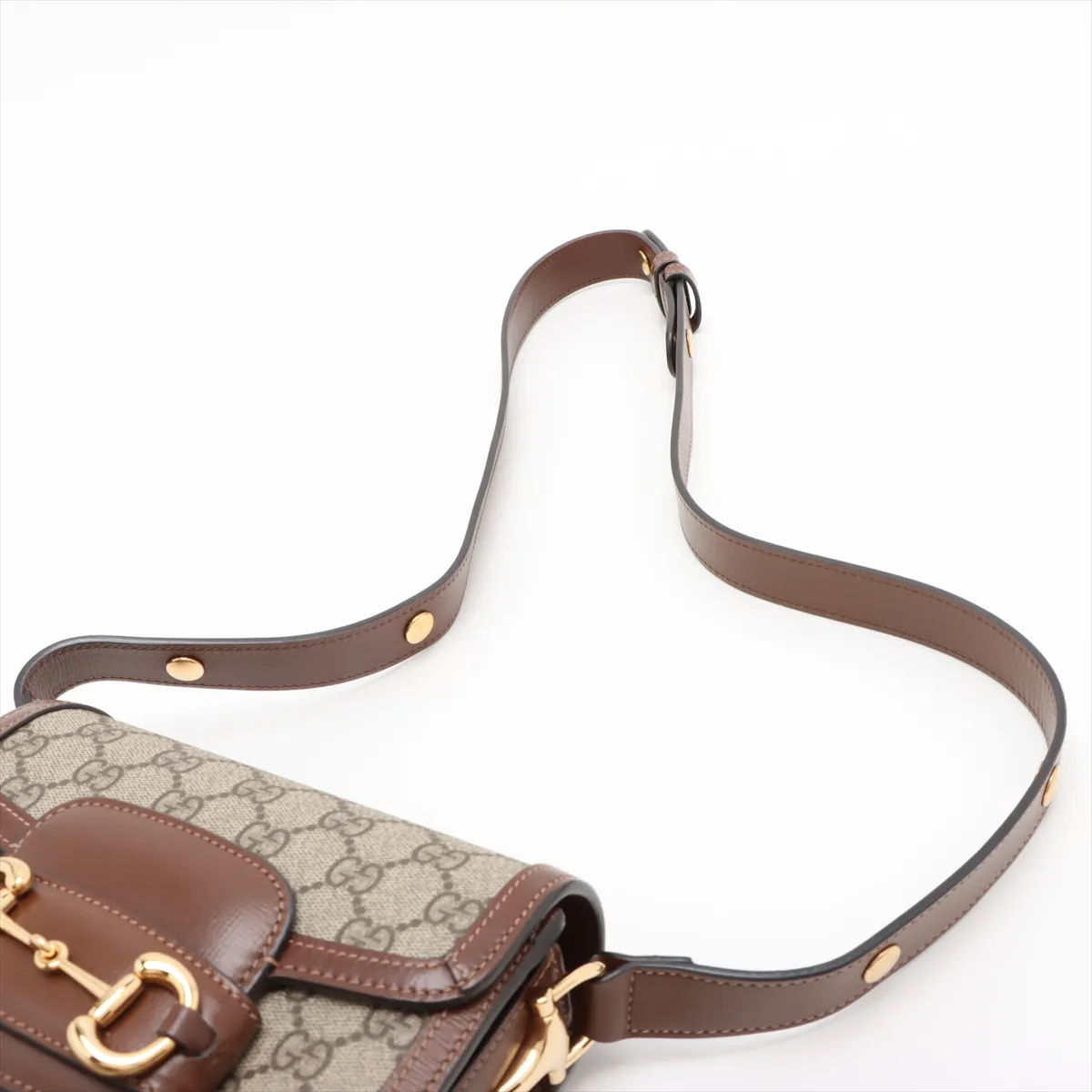 Horsebit 1955 GG Supreme PVC x Leather Shoulder Bag Brown — view 5