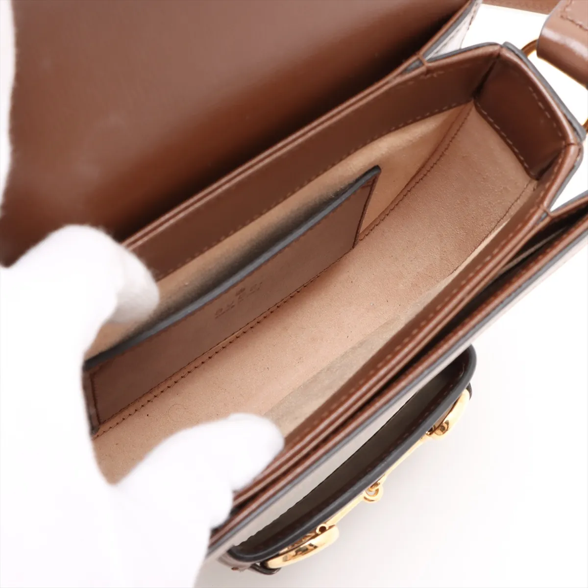 Horsebit 1955 GG Supreme PVC x Leather Shoulder Bag Brown — view 6