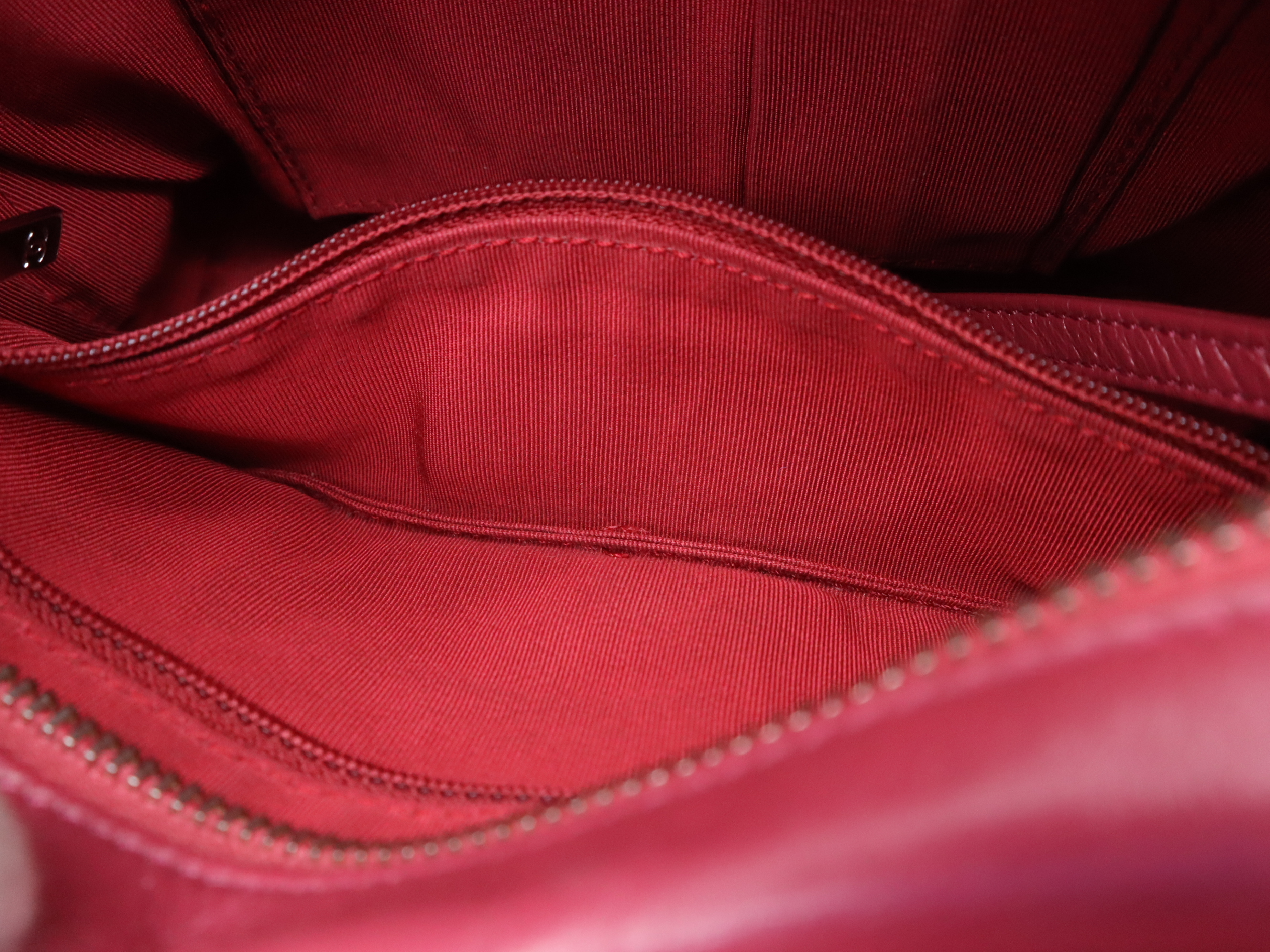 Calfskin Gabrielle de Chanel Small Hobo V-Stitch Chain Shoulder Bag, Wine Red, with Seal. — view 11