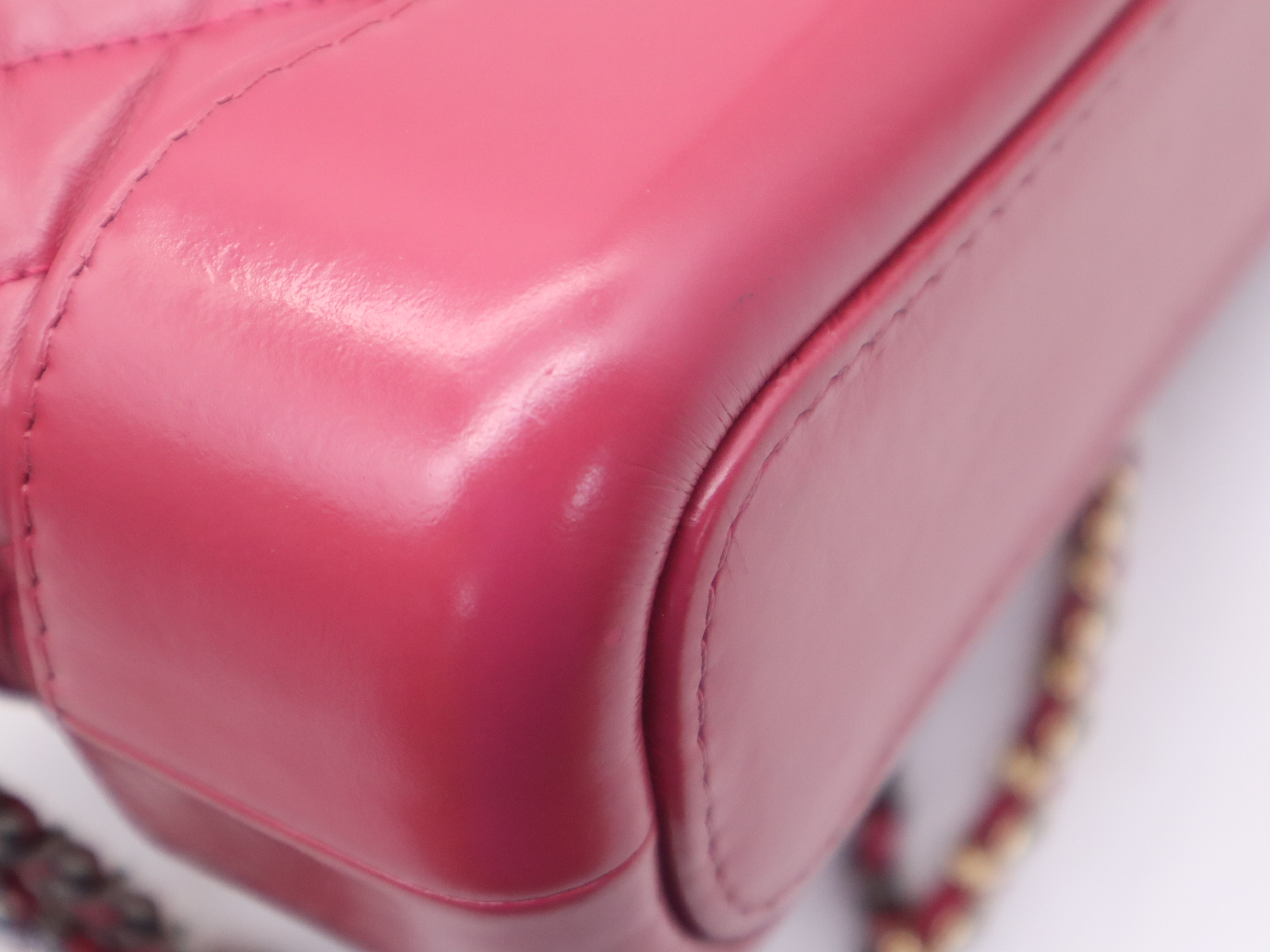 Calfskin Gabrielle de Chanel Small Hobo V-Stitch Chain Shoulder Bag, Wine Red, with Seal. — view 9