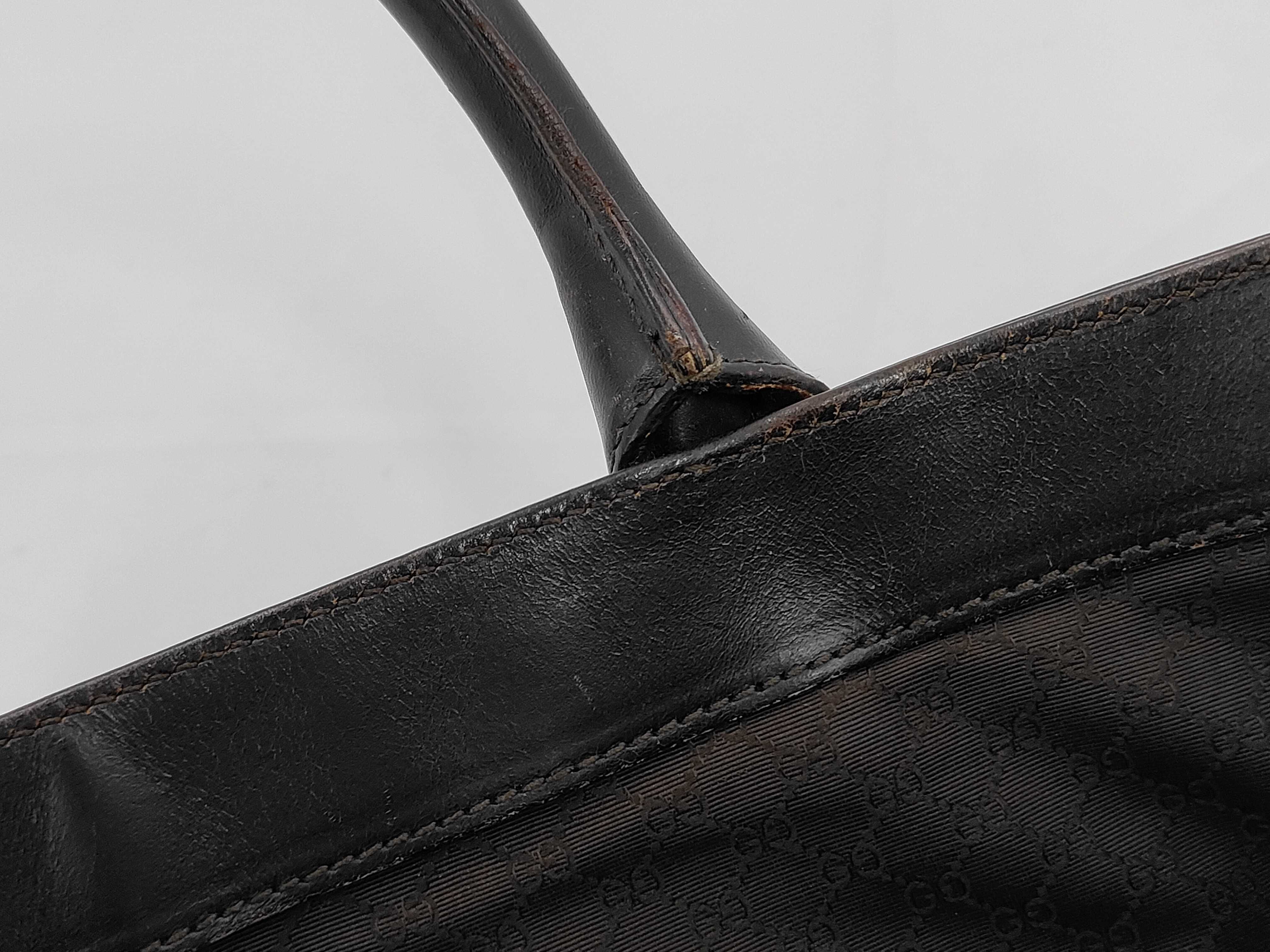 002 1121 Tote Bag, Canvas and Leather, Sherry Yellow Beige Tote Bag — view 11