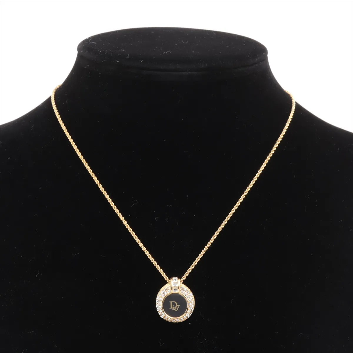Logo Necklace GP x Rhinestone Gold — view 5