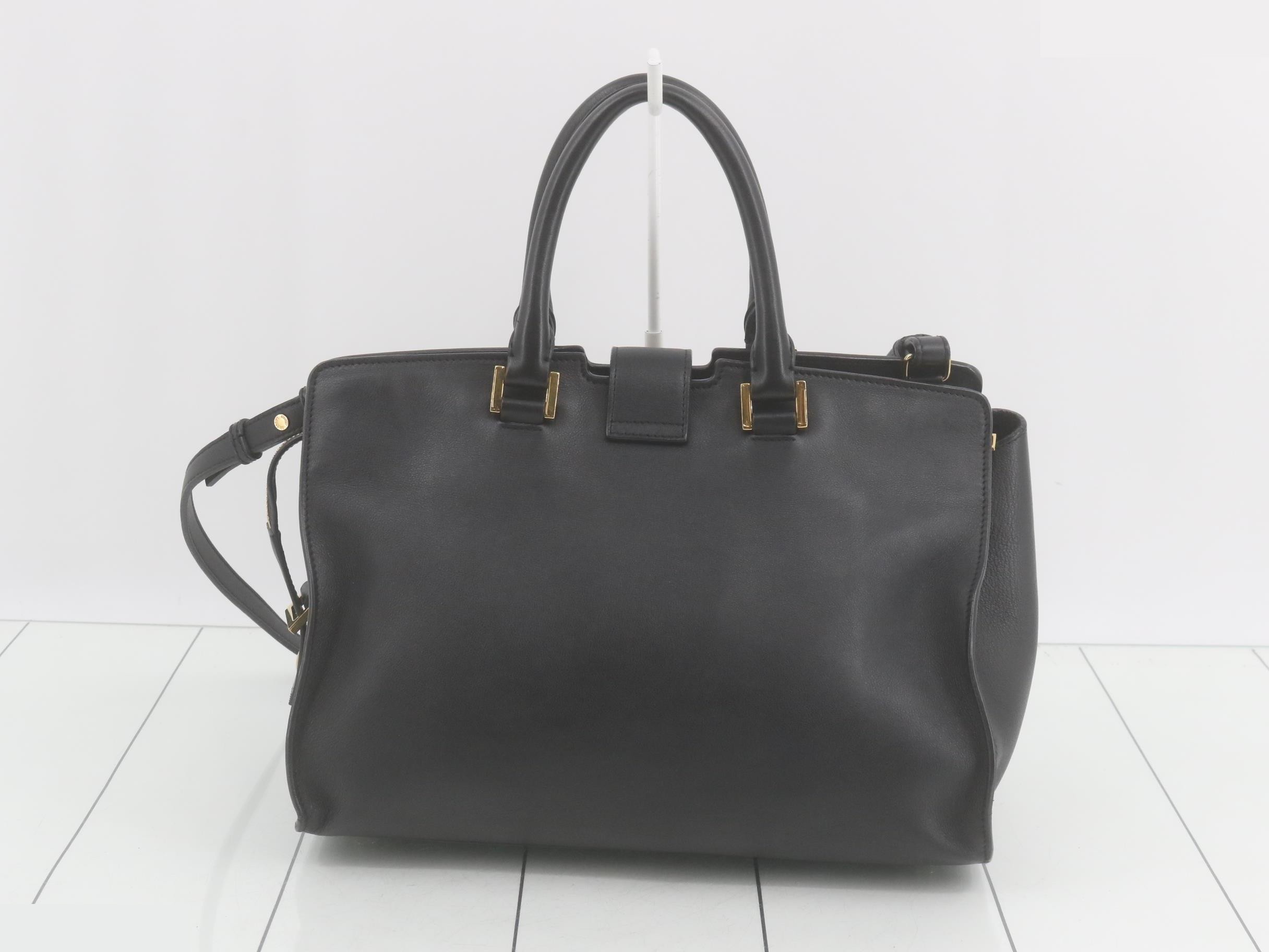 Saint Laurent Cabas Small Leather 2-Way Shoulder Handbag, Black — view 2