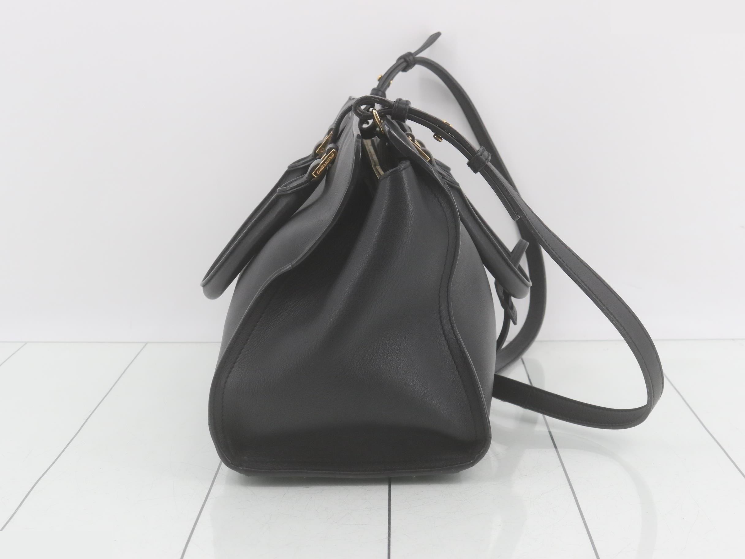 Saint Laurent Cabas Small Leather 2-Way Shoulder Handbag, Black — view 4