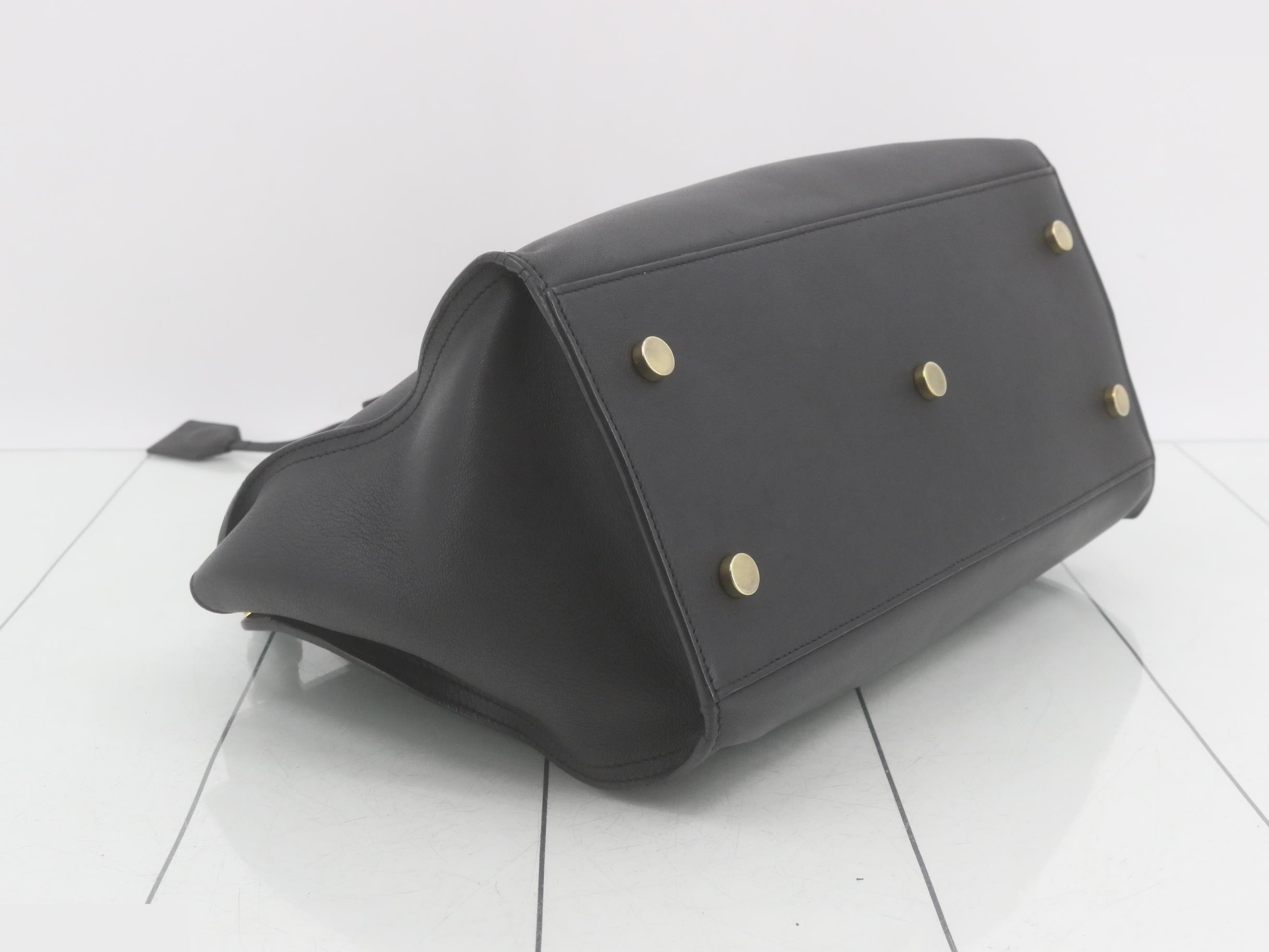 Saint Laurent Cabas Small Leather 2-Way Shoulder Handbag, Black — view 5