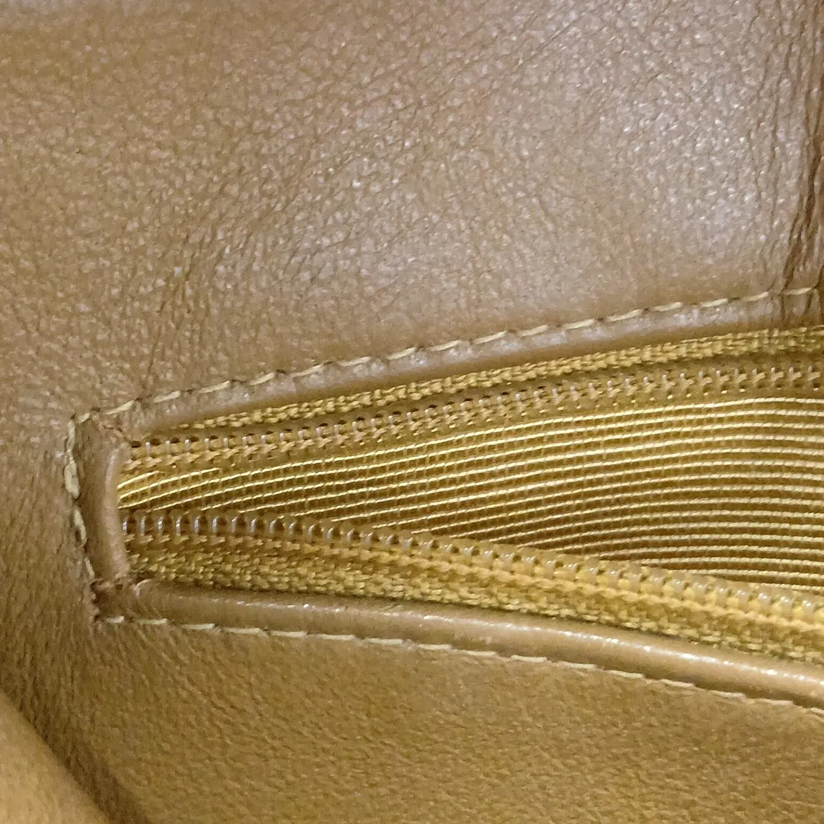 Matelassé Caviar Skin Chain Shoulder Bag, Beige with Gold Hardware, 5466686 (Serial Number 5) — view 12