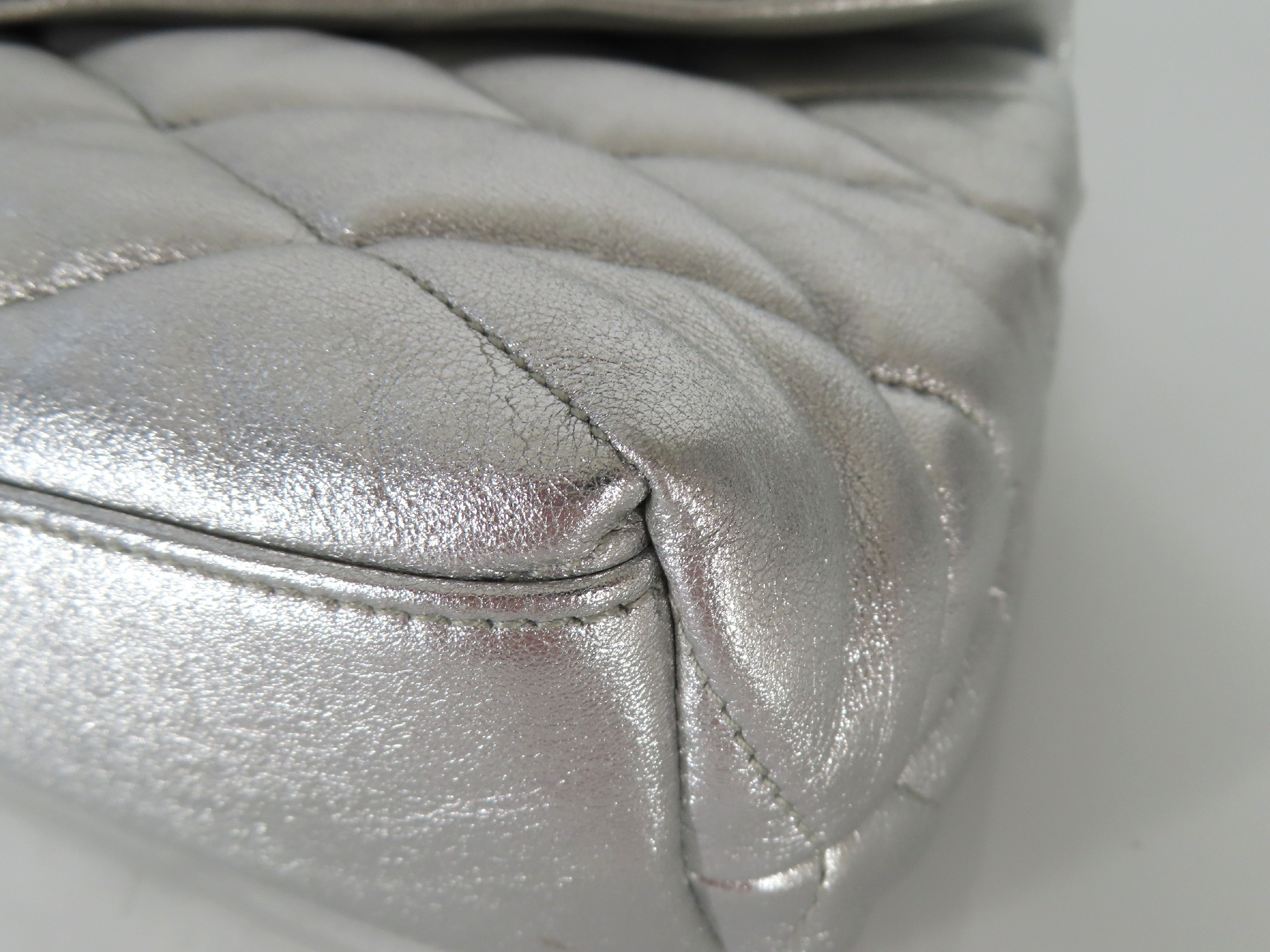 DU- Paris Leather Clutch Bag Silver 655004 Clutch Bag — view 3