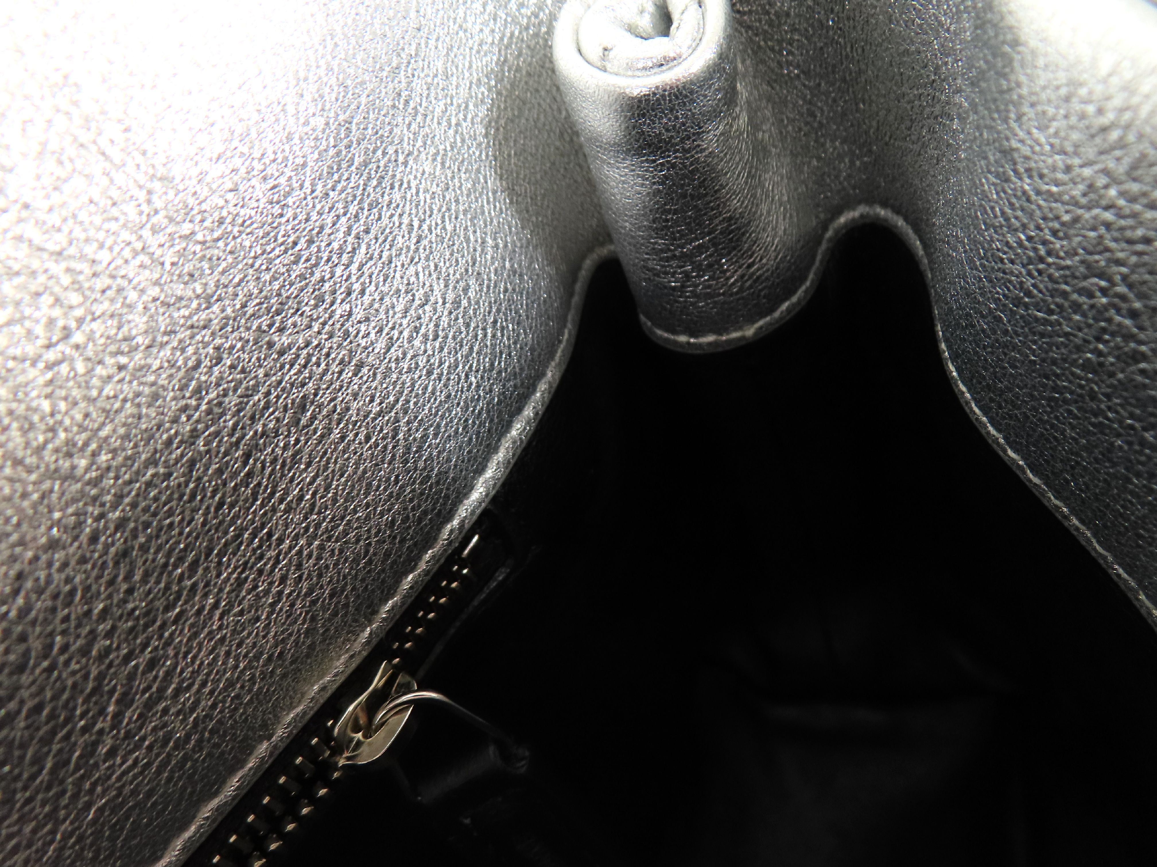 DU- Paris Leather Clutch Bag Silver 655004 Clutch Bag — view 6