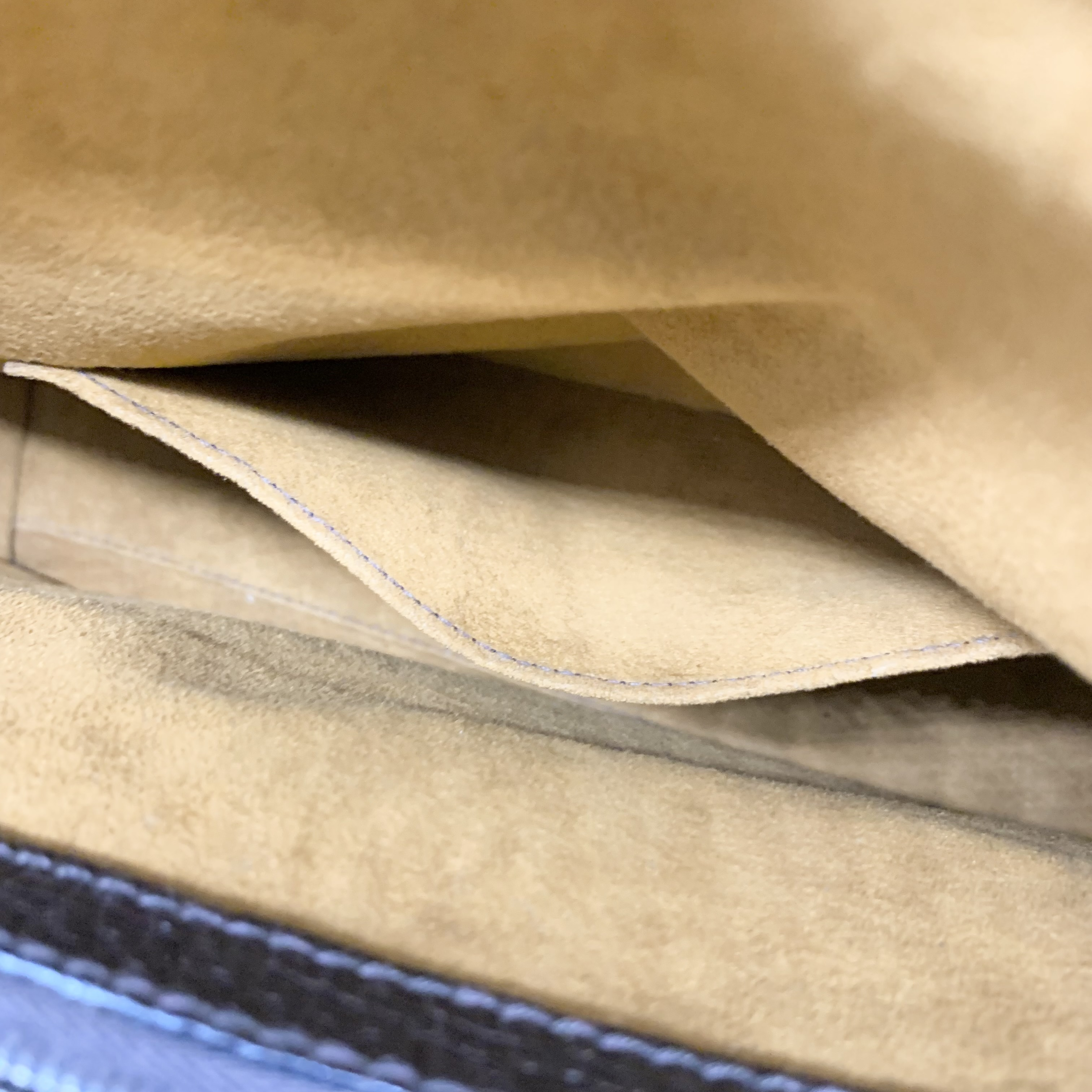 Grained Leather Flap Shoulder Bag, Dark Brown — view 5