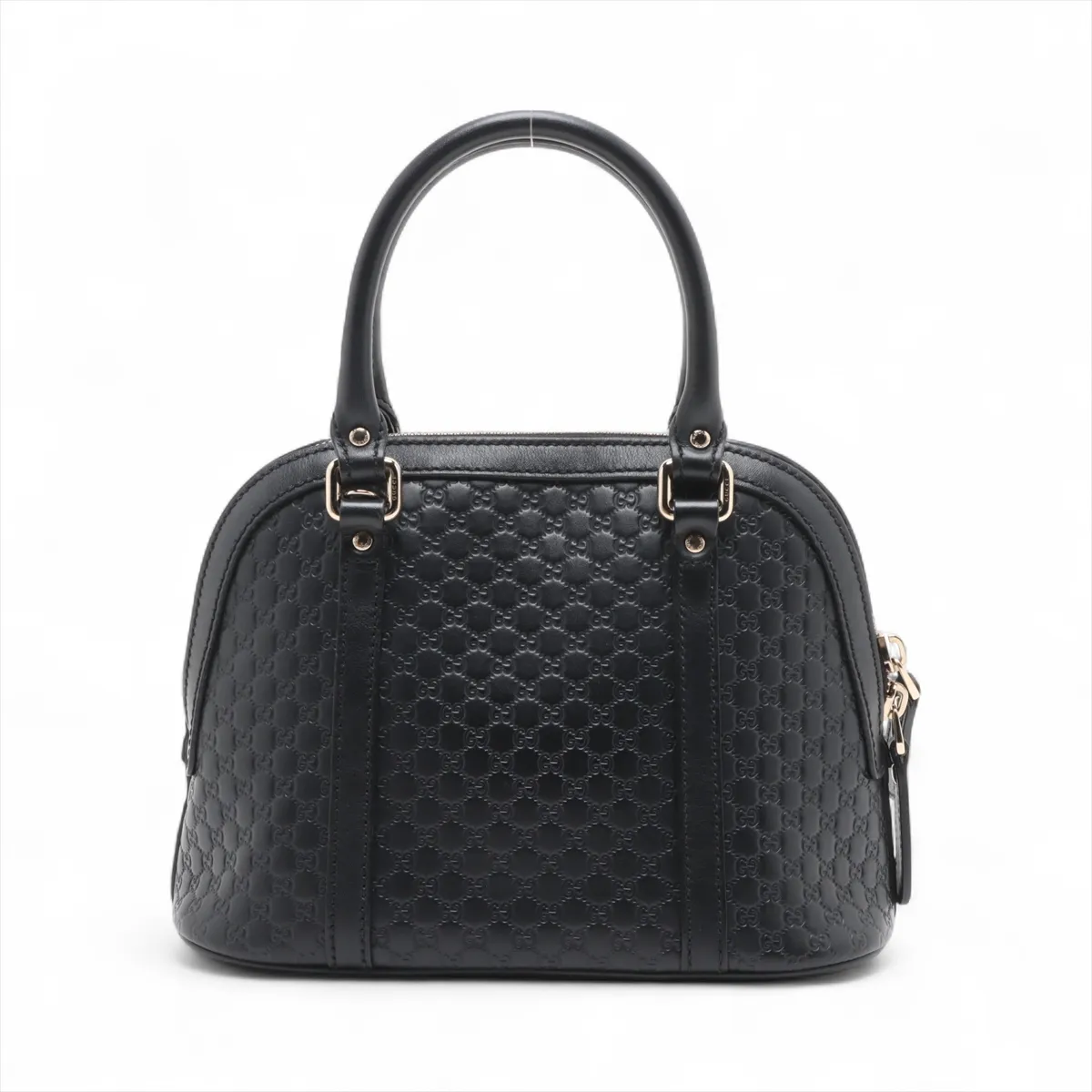 Micro Guccisima Leather 2WAY Handbag Black 449654 — view 2