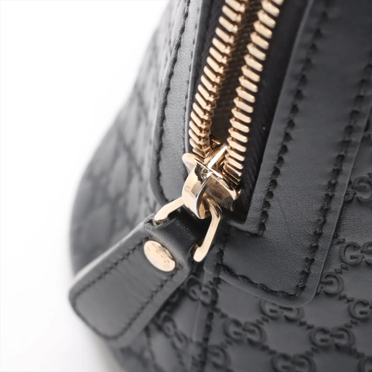 Micro Guccisima Leather 2WAY Handbag Black 449654 — view 11