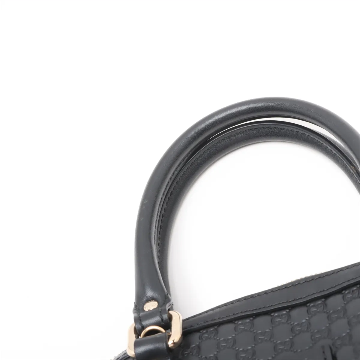 Micro Guccisima Leather 2WAY Handbag Black 449654 — view 13