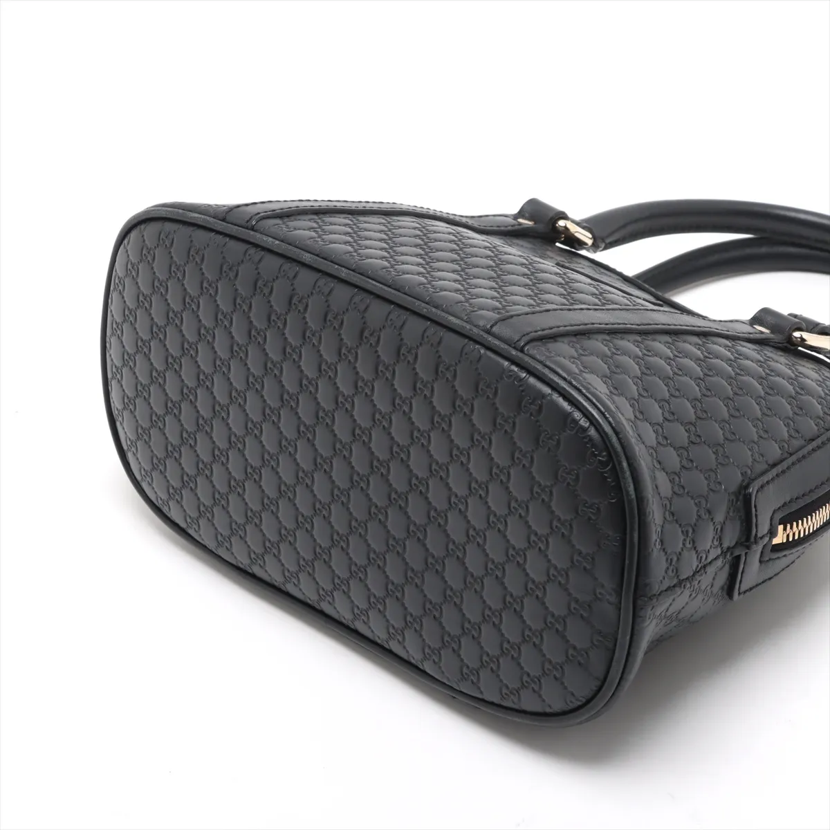 Micro Guccisima Leather 2WAY Handbag Black 449654 — view 3