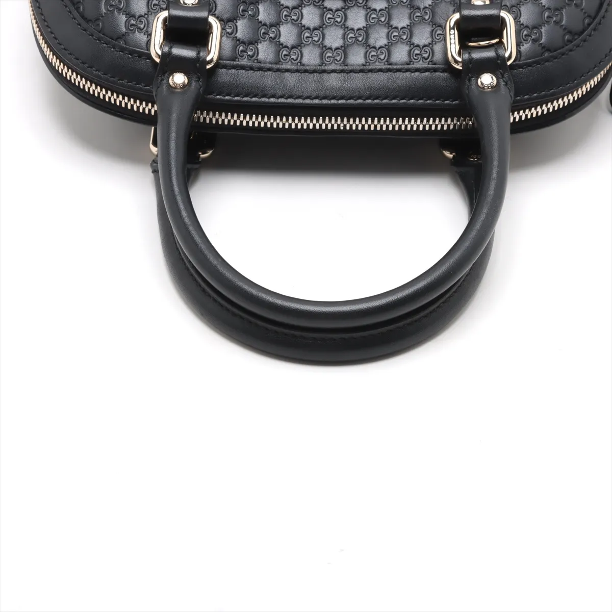 Micro Guccisima Leather 2WAY Handbag Black 449654 — view 5