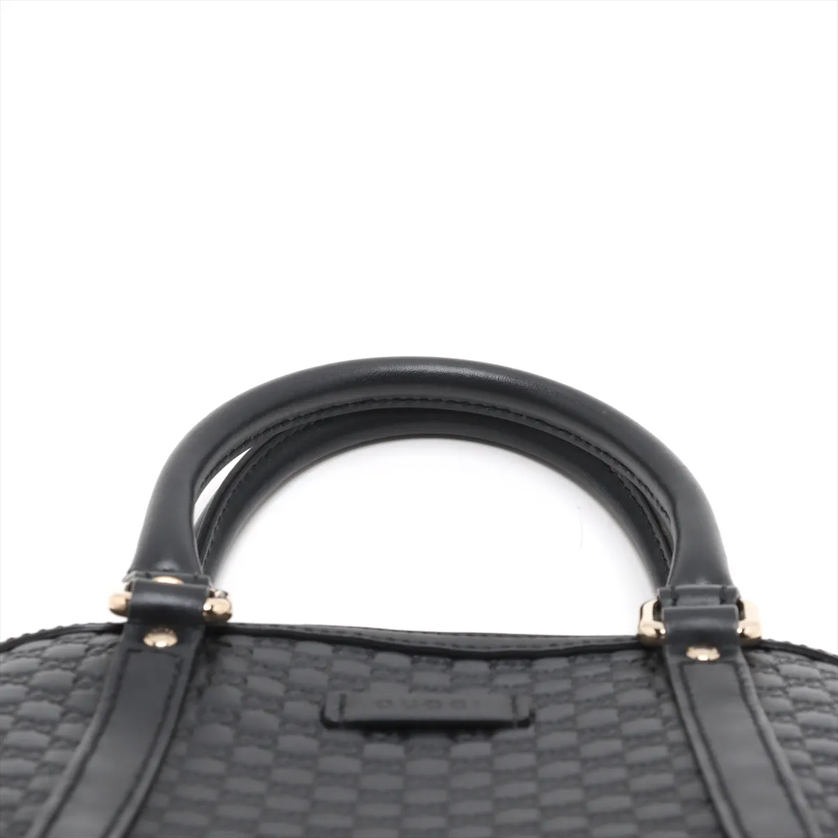 Micro Guccisima Leather 2WAY Handbag Black 449654 — view 6