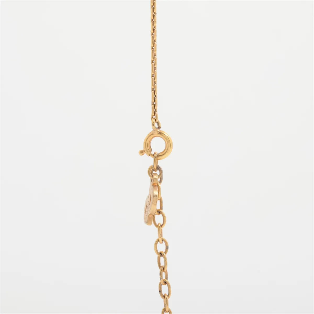 necklace, gold and black, with rhinestones. Shows signs of wear, including — view 3