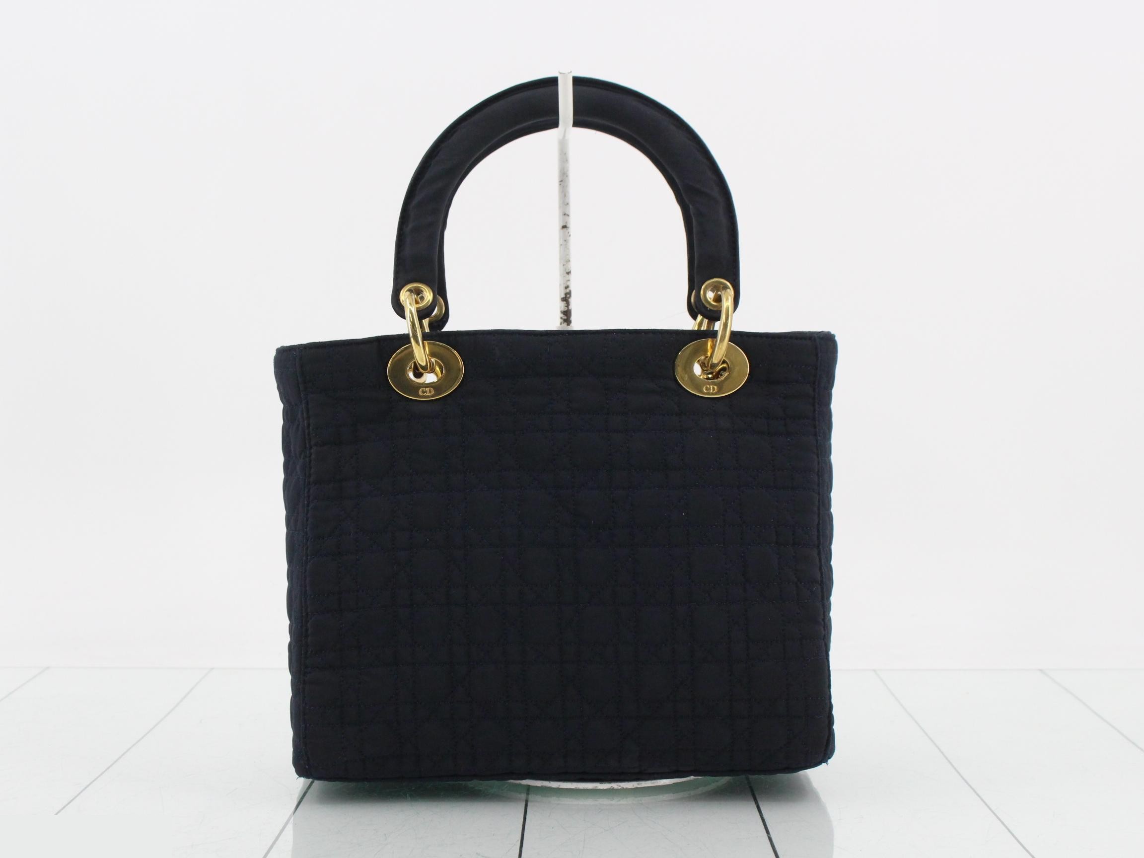 Lady Dior Cannage Canvas Handbag — view 2