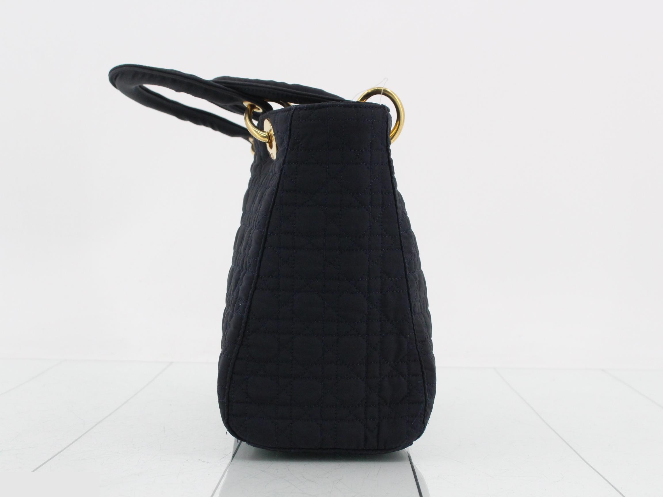 Lady Dior Cannage Canvas Handbag — view 4