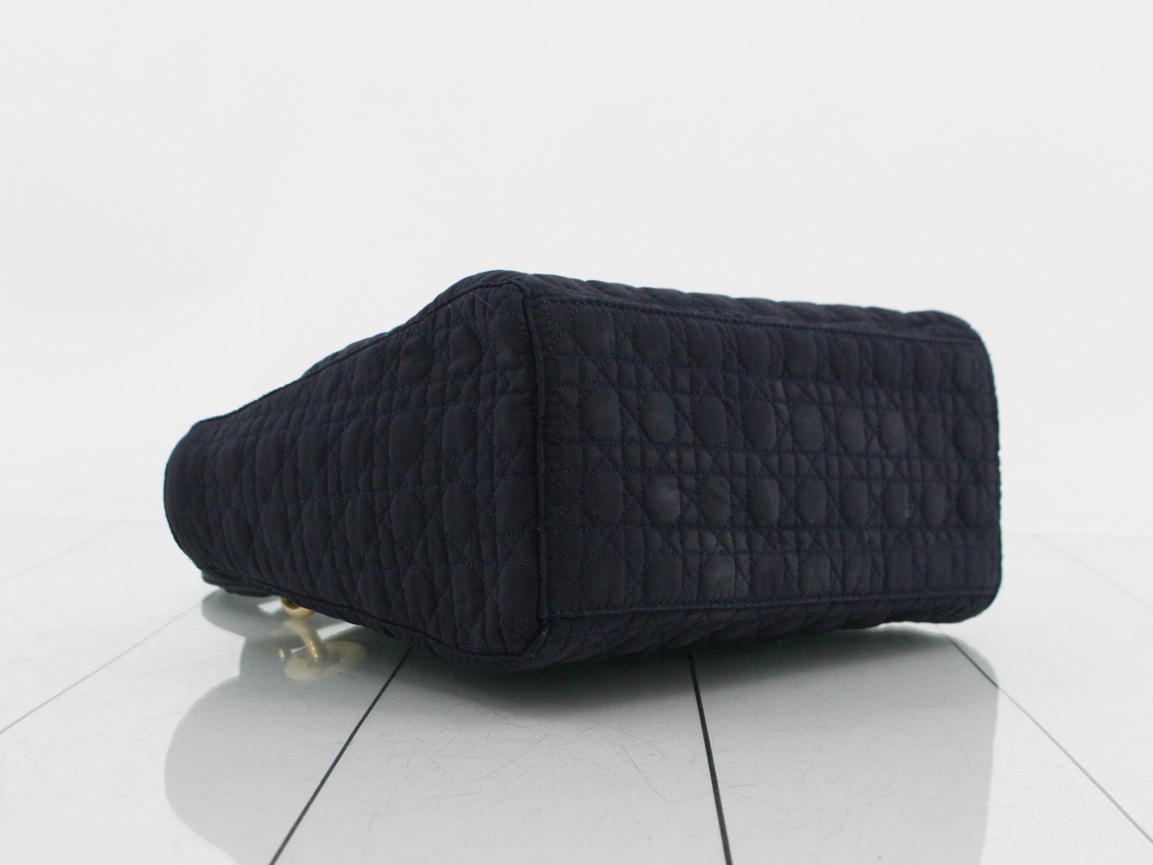Lady Dior Cannage Canvas Handbag — view 5