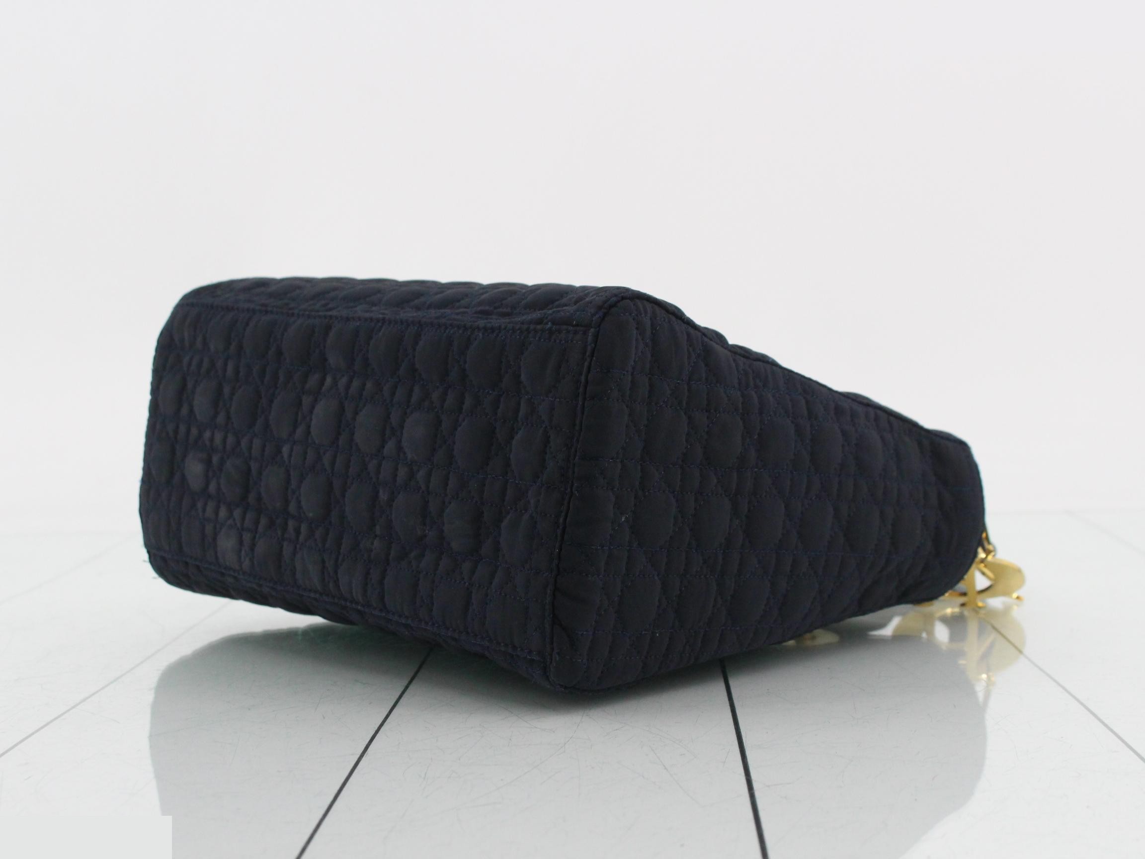 Lady Dior Cannage Canvas Handbag — view 6