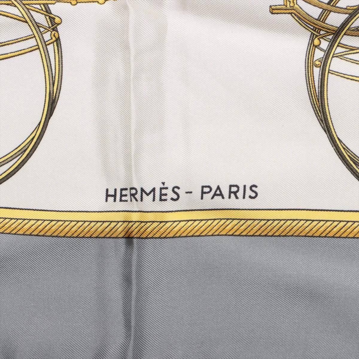 Carre 90 "LES VOITURES A TRANSFORMATION" (Folding Carriage) Scarf, Silk, Gray, — view 6