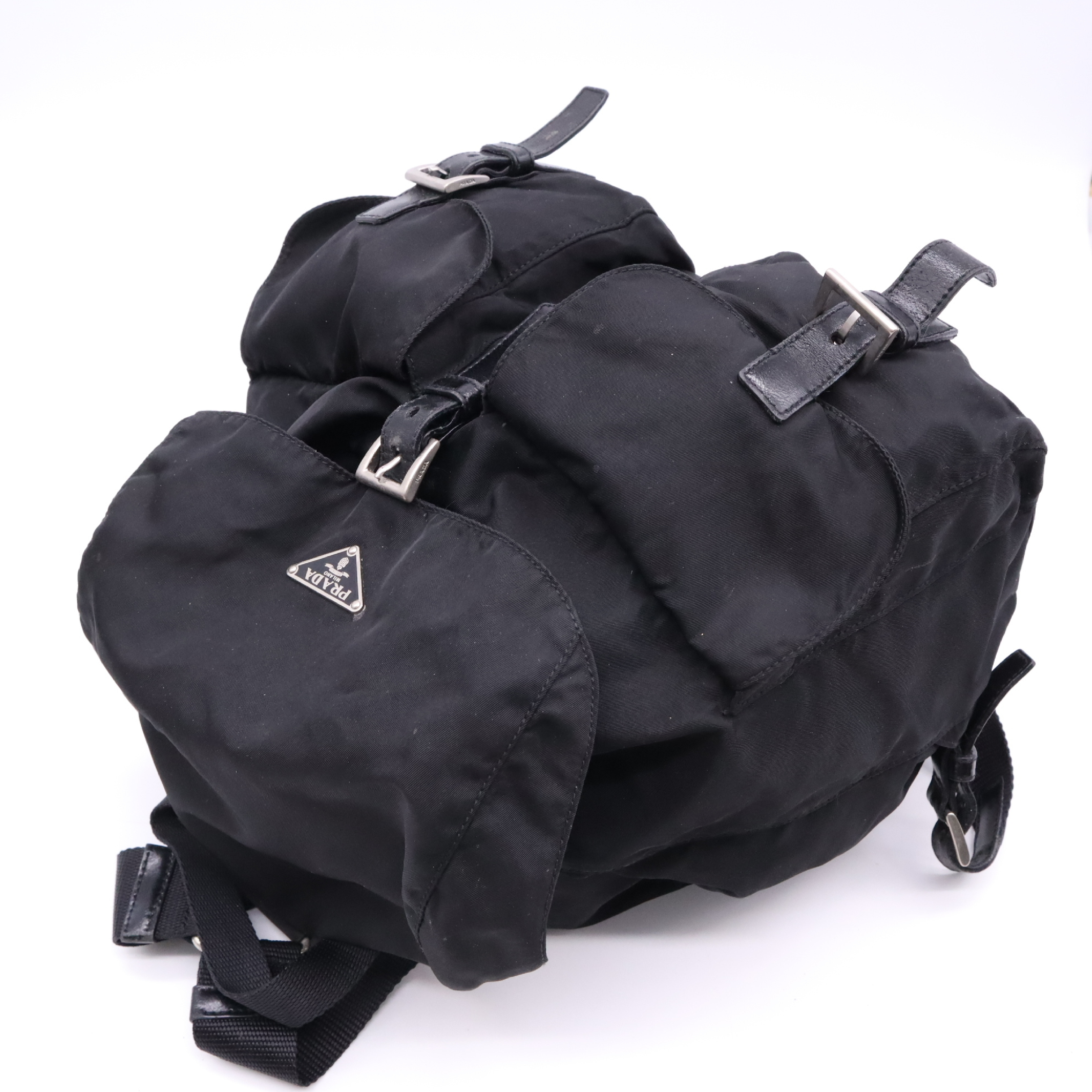 B2811 Nylon Backpack, Black — view 3