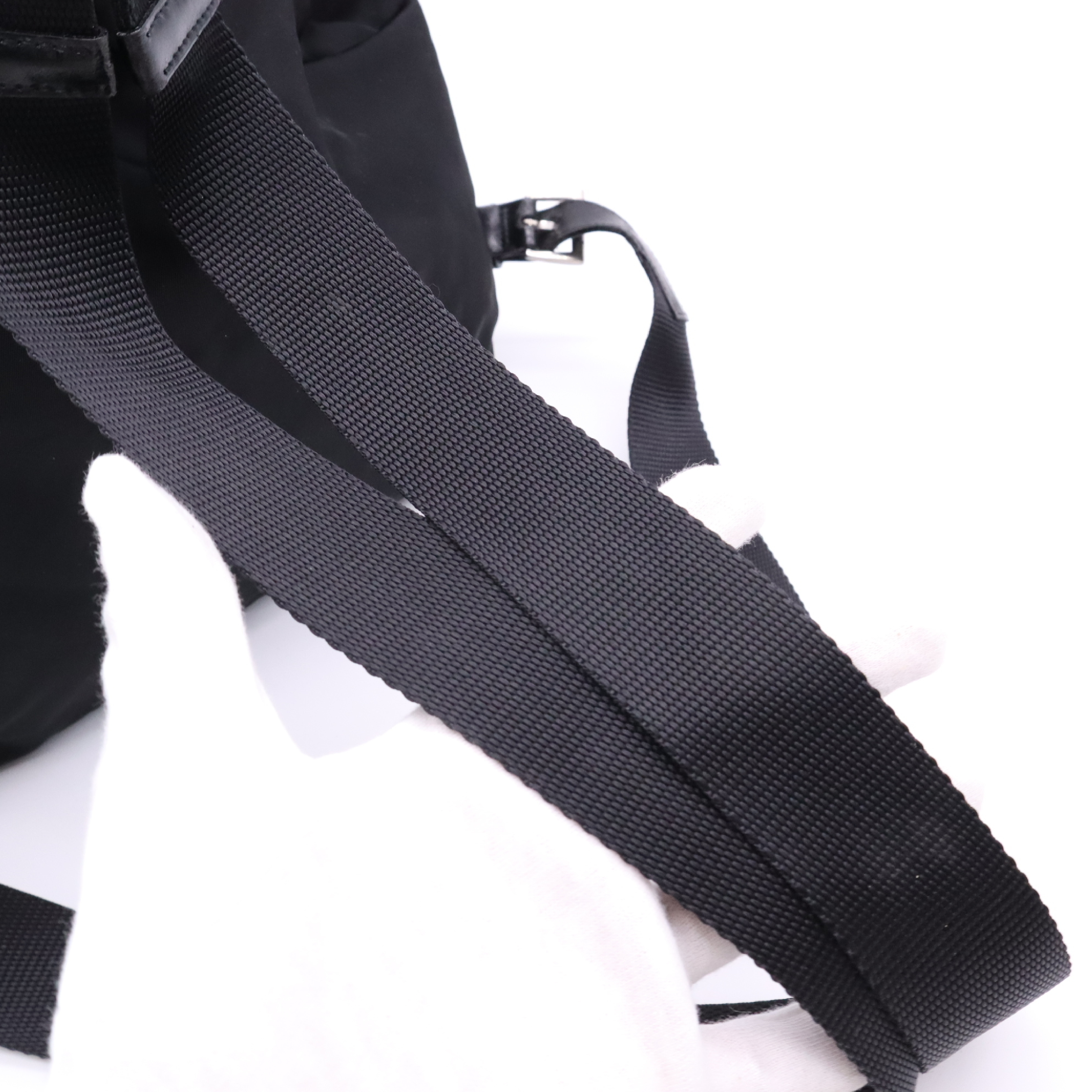 B2811 Nylon Backpack, Black — view 7