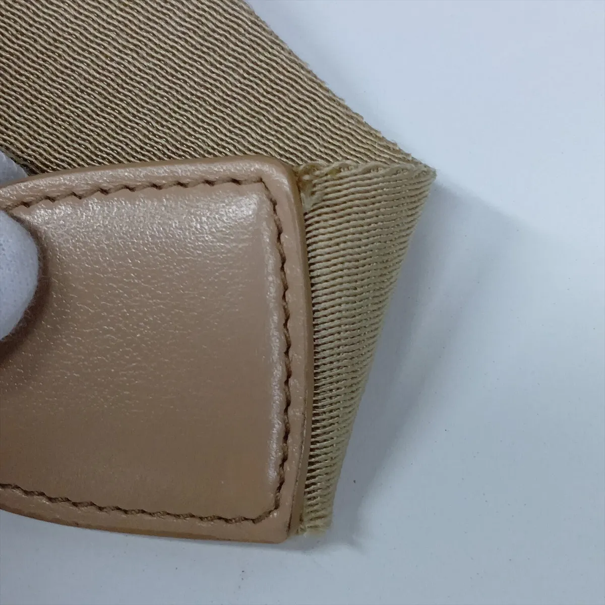 Triangle Leather Shoulder Bag, Beige — view 14
