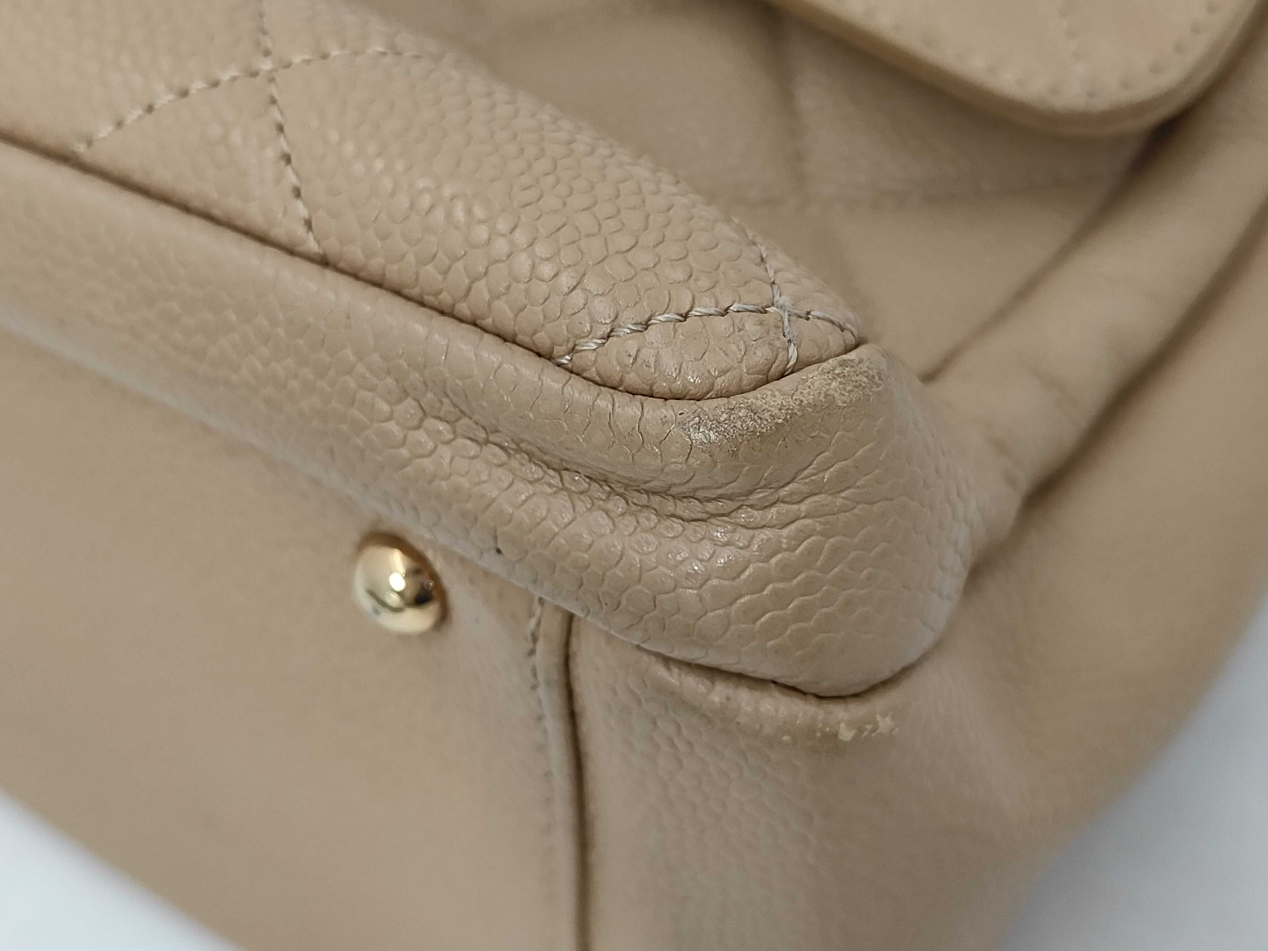 Coco Mark Chain Shoulder Bag, Caviar Leather, Beige GP Shoulder Bag — view 3