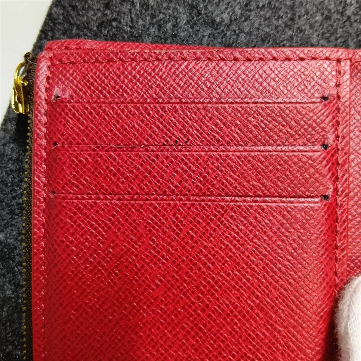 Damier Portefeuille Victorine N41659 Brown x Red Compact Wallet (RFID detected) — view 12
