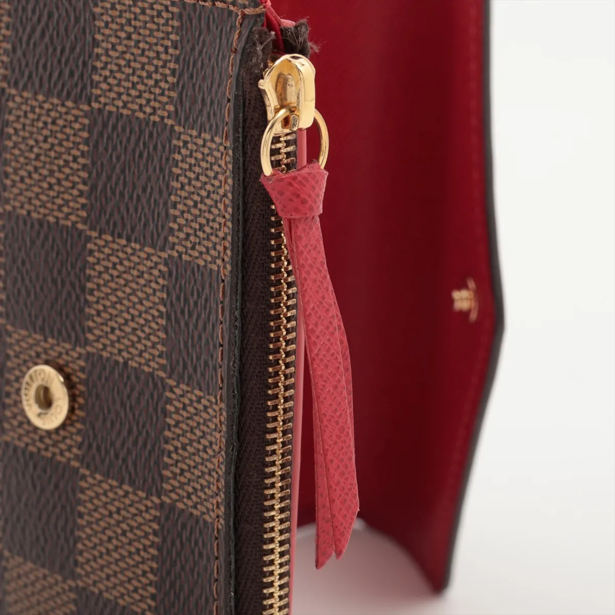 Damier Portefeuille Victorine N41659 Brown x Red Compact Wallet (RFID detected) — view 8