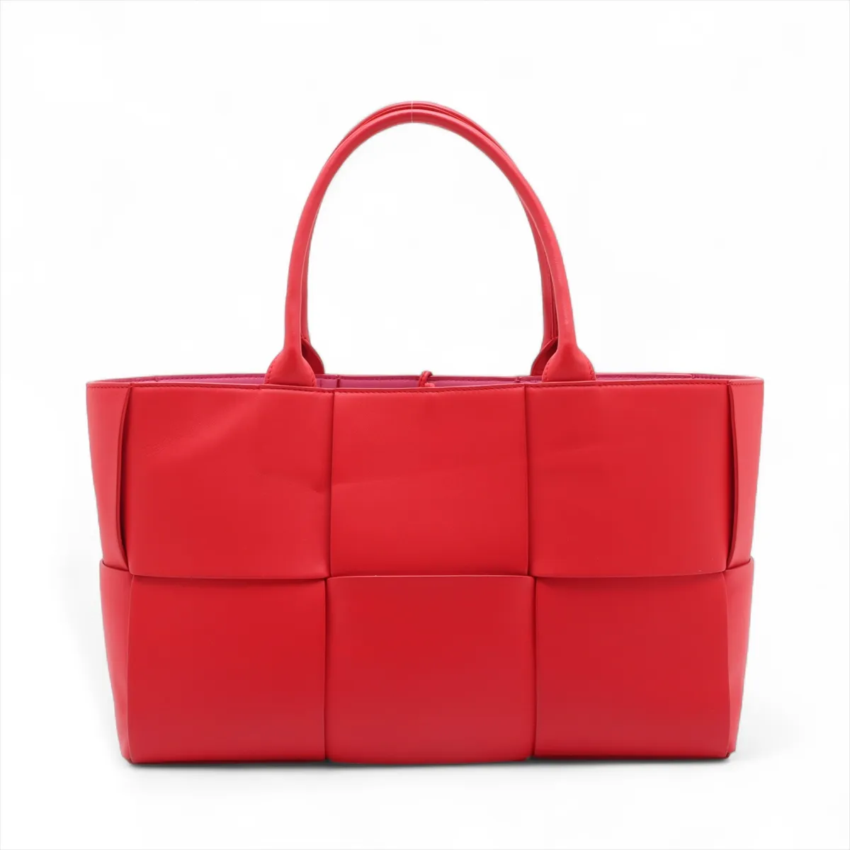 Maxi Intrecciato The Arcotote Leather Tote Bag Red — view 2