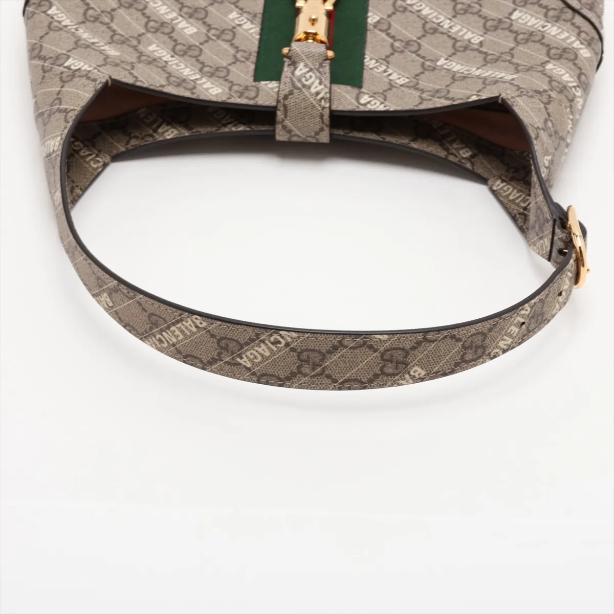 x Balenciaga The Hacker Project Jackie 1961 636706 PVC x Leather Shoulder Bag Beige — view 5