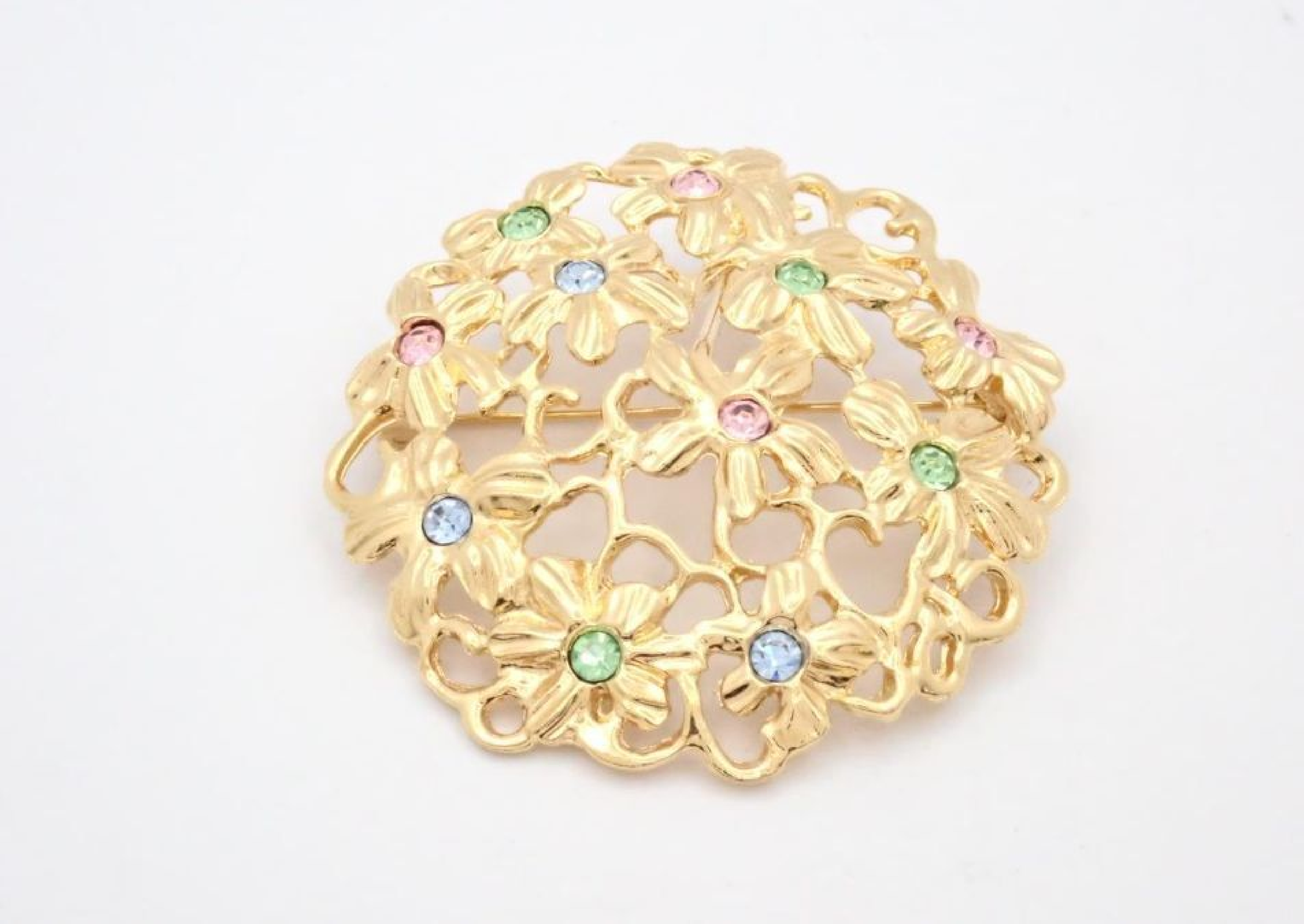 colored stone brooch