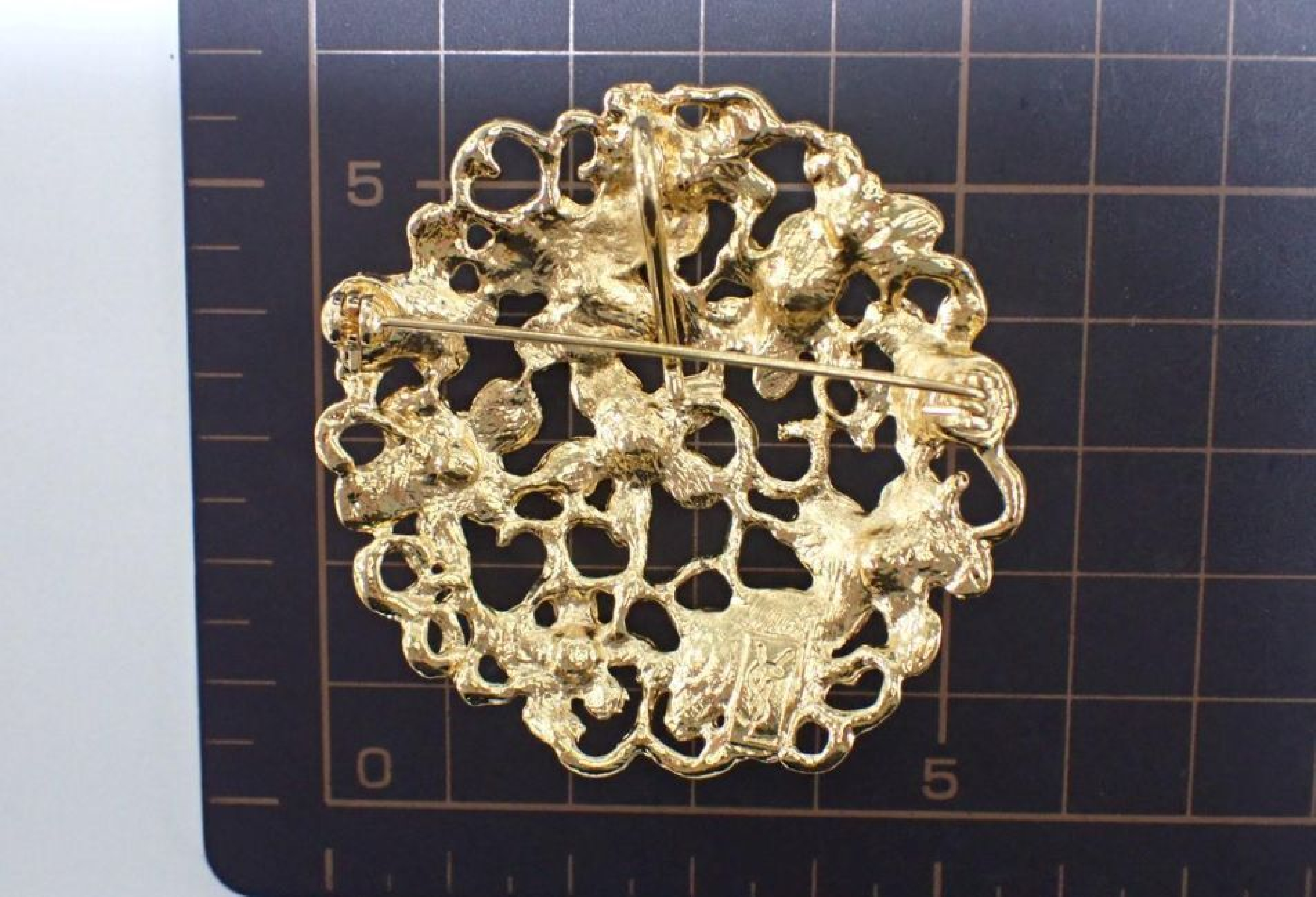 colored stone brooch — view 4