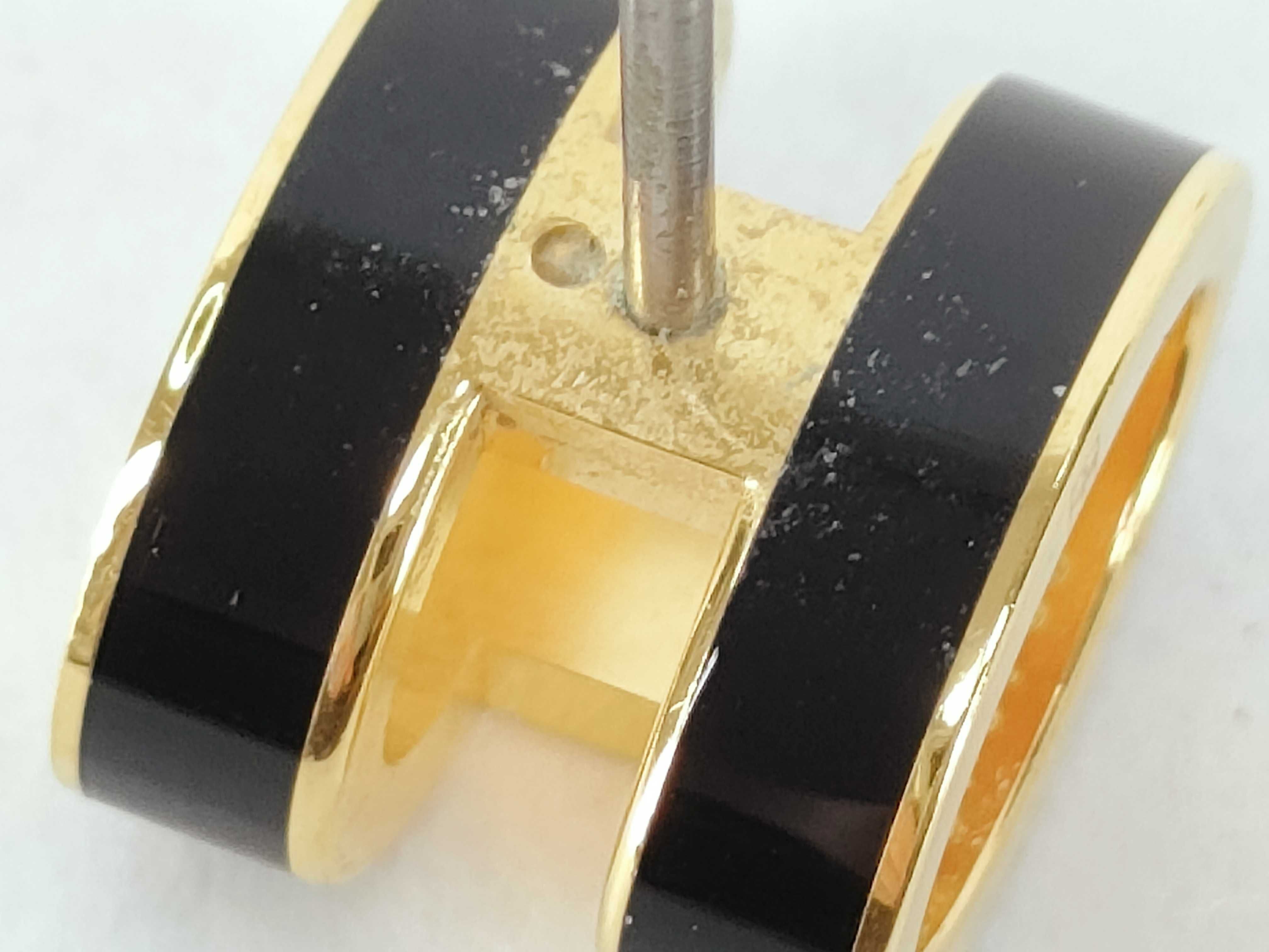 HERMS POP Earrings Black x Gold Earrings — view 6