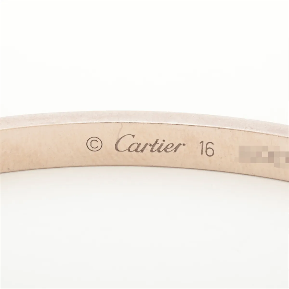 Love SM Bracelet 750 (WG) 19.1g 16 Initials JUO079 (Dents, looseness, screwdriver included) — view 6
