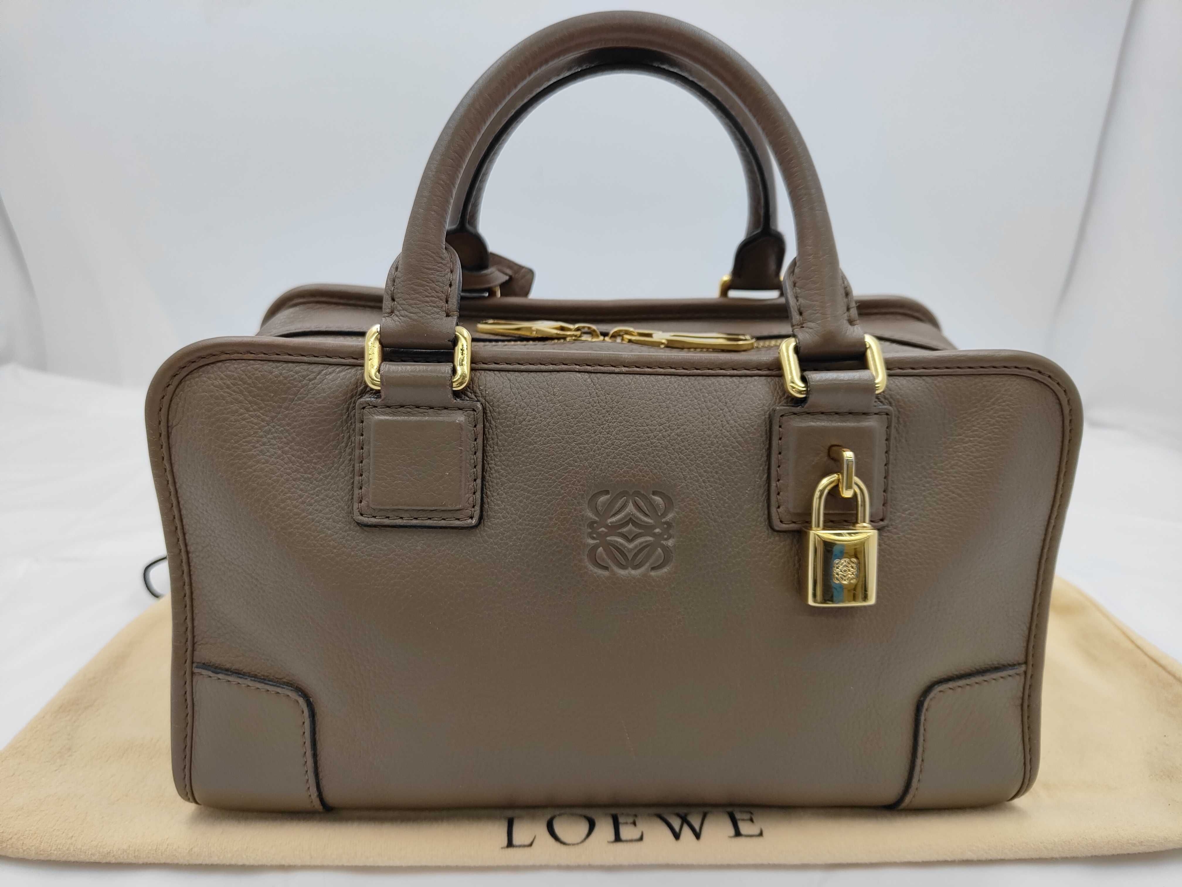 Amazona 28 Leather Handbag in Greige with Gold Hardware — view 2