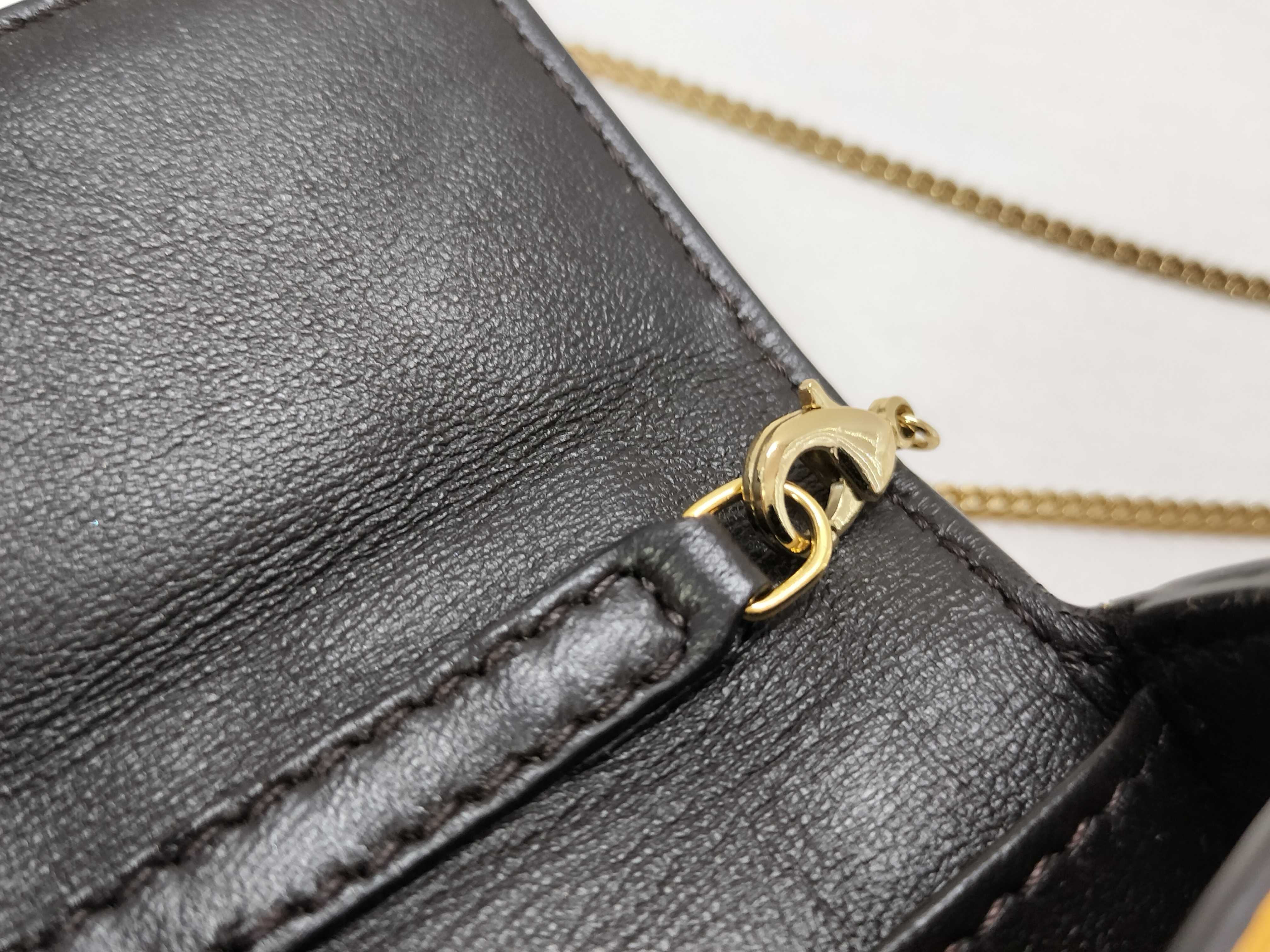 Zucca Pattern Fendi Zucca Nano Bucket Leather Chain Shoulder Bag Yellow 7AR844 Pouch — view 5