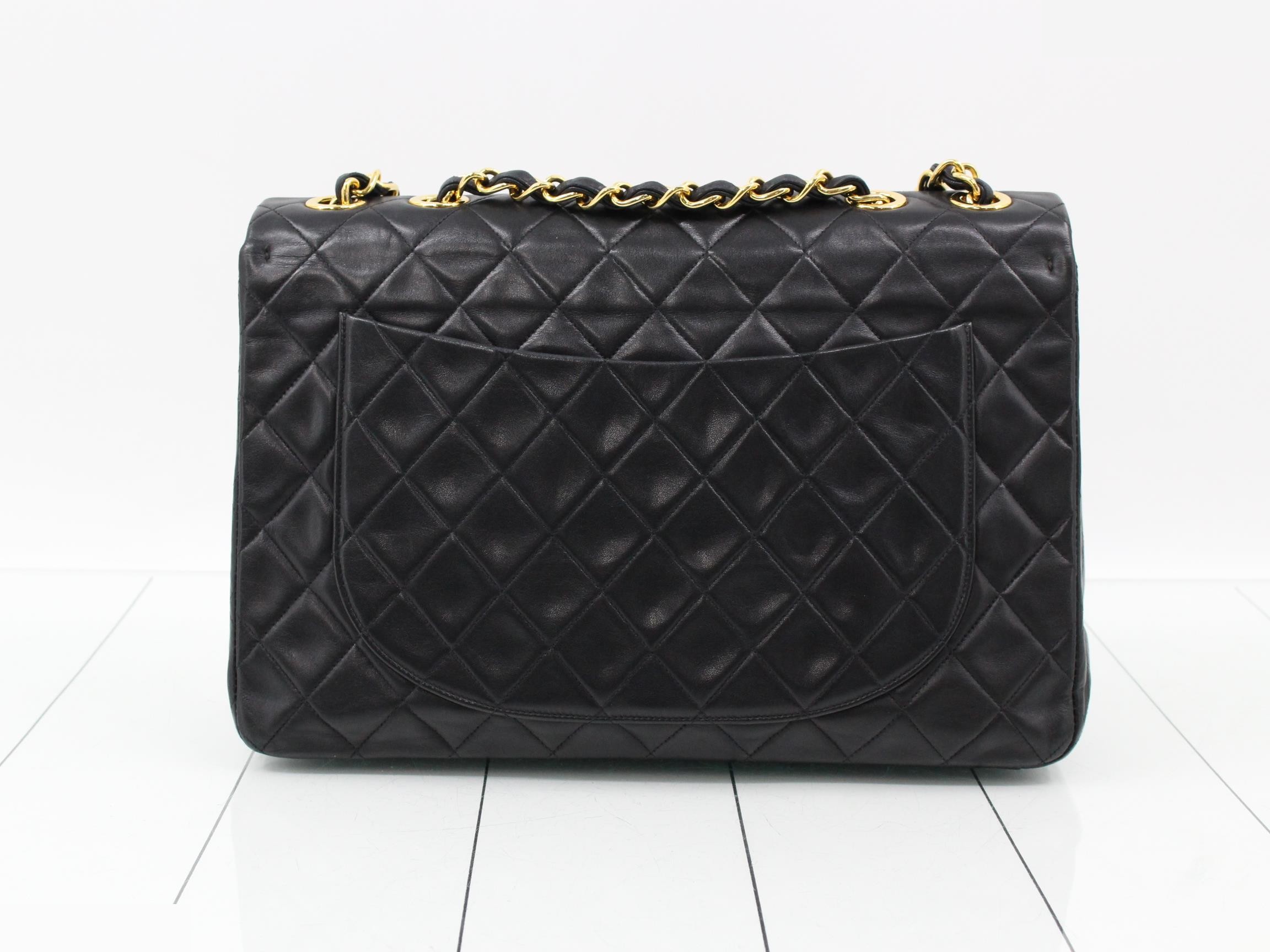 Large Matelassé Lambskin Chain Shoulder Bag, Black, Series 3 — view 2