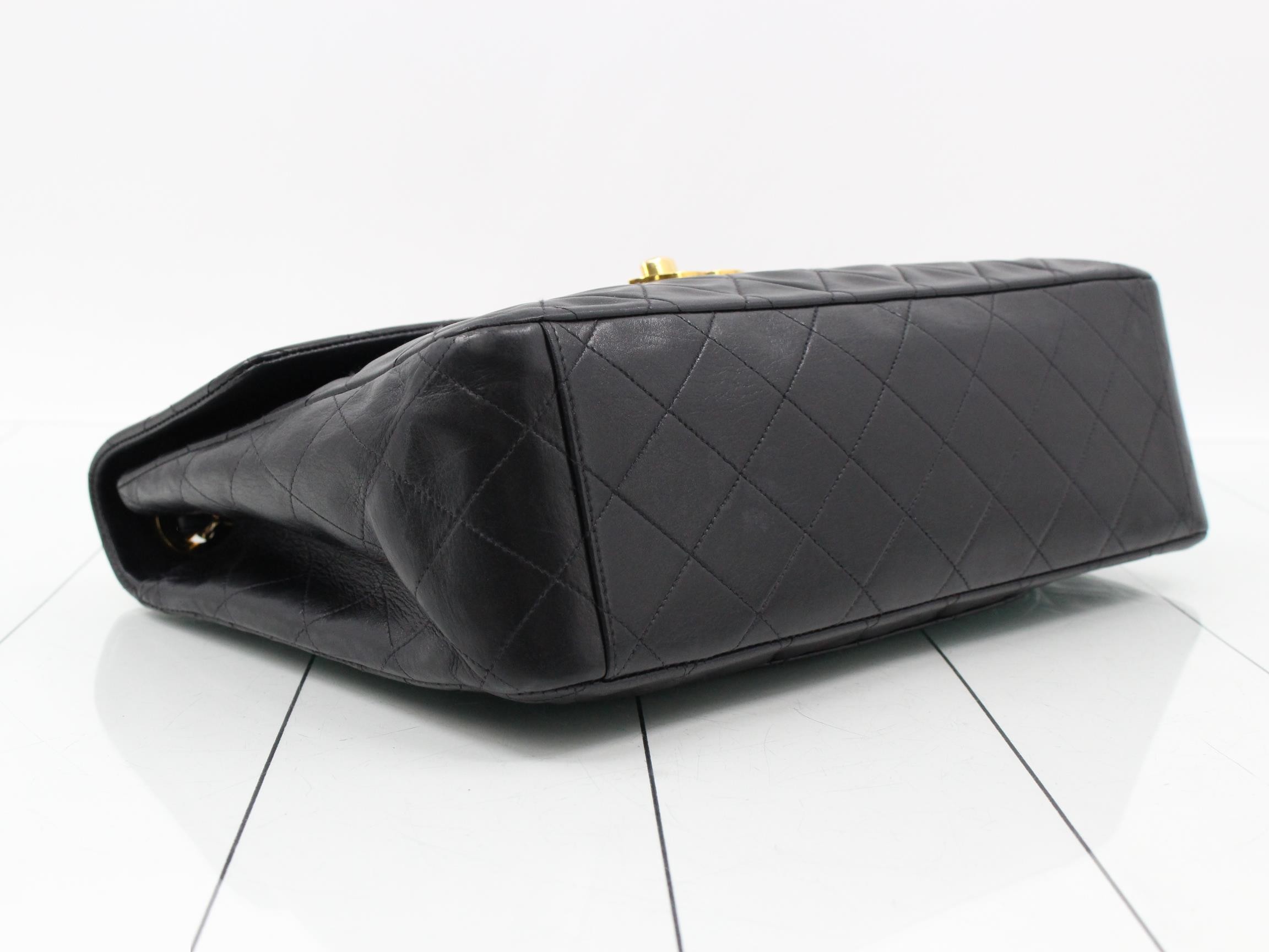 Large Matelassé Lambskin Chain Shoulder Bag, Black, Series 3 — view 5