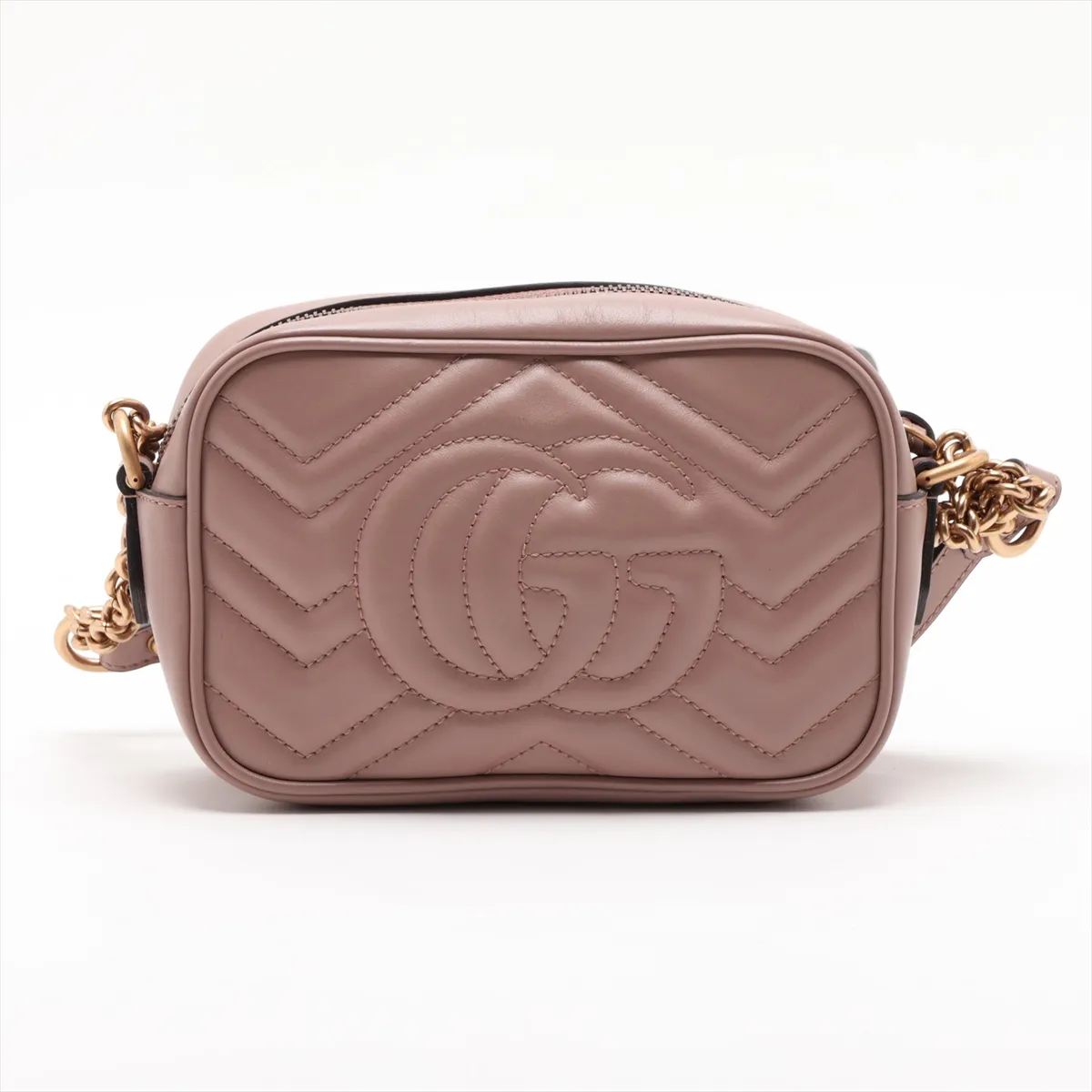 GG Marmont 448065 Leather Shoulder Bag Pink — view 2