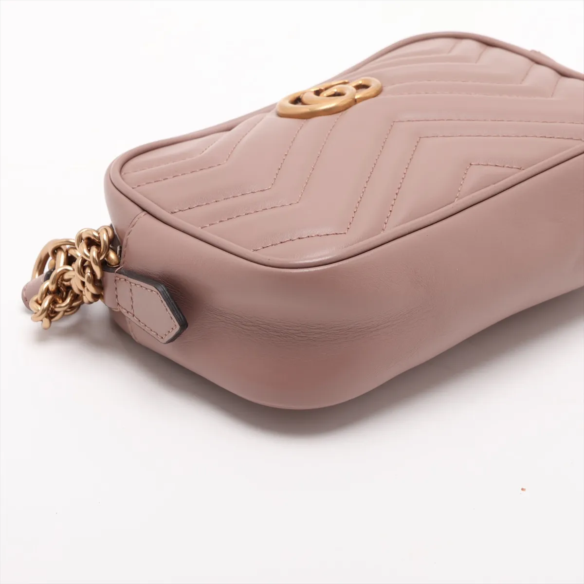 GG Marmont 448065 Leather Shoulder Bag Pink — view 4